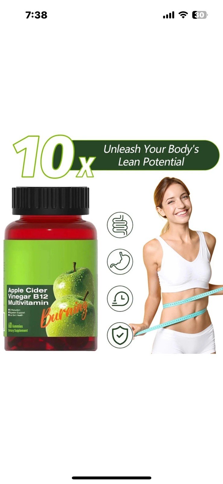 2 PACK Apple Cider Vinegar B12 Multivitamin, Apple Cider Vinegar Gummies