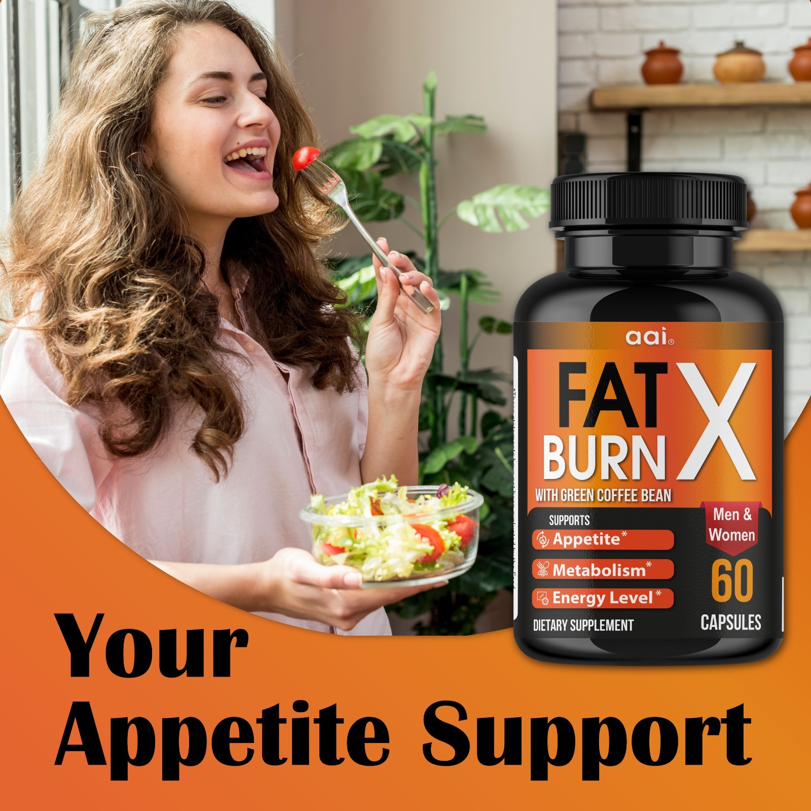 Fat Burn X Green Coffee Bean Capsules Metabolism Energy Support 60 Count