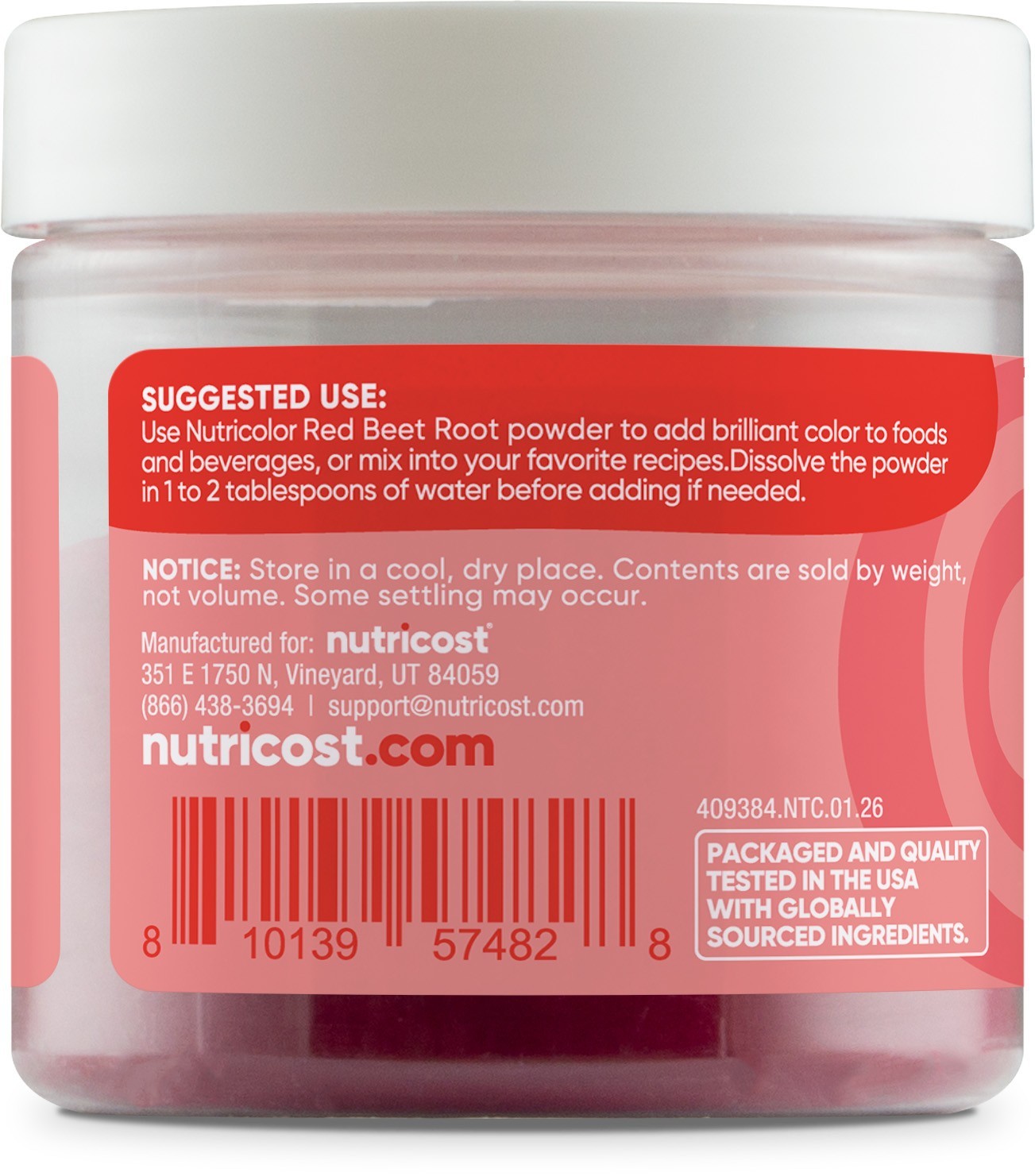 Nutricost Red Plant Based Food Coloring From Beet Root Powder