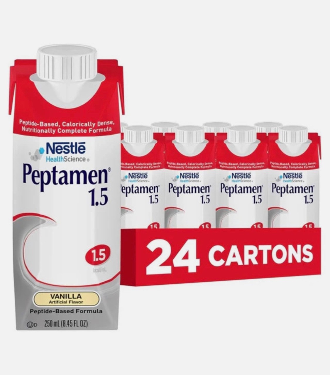 22 Nestle Peptamen 1.5 Vanilla Adult Oral Supplement Formula Carton Exp 8/26