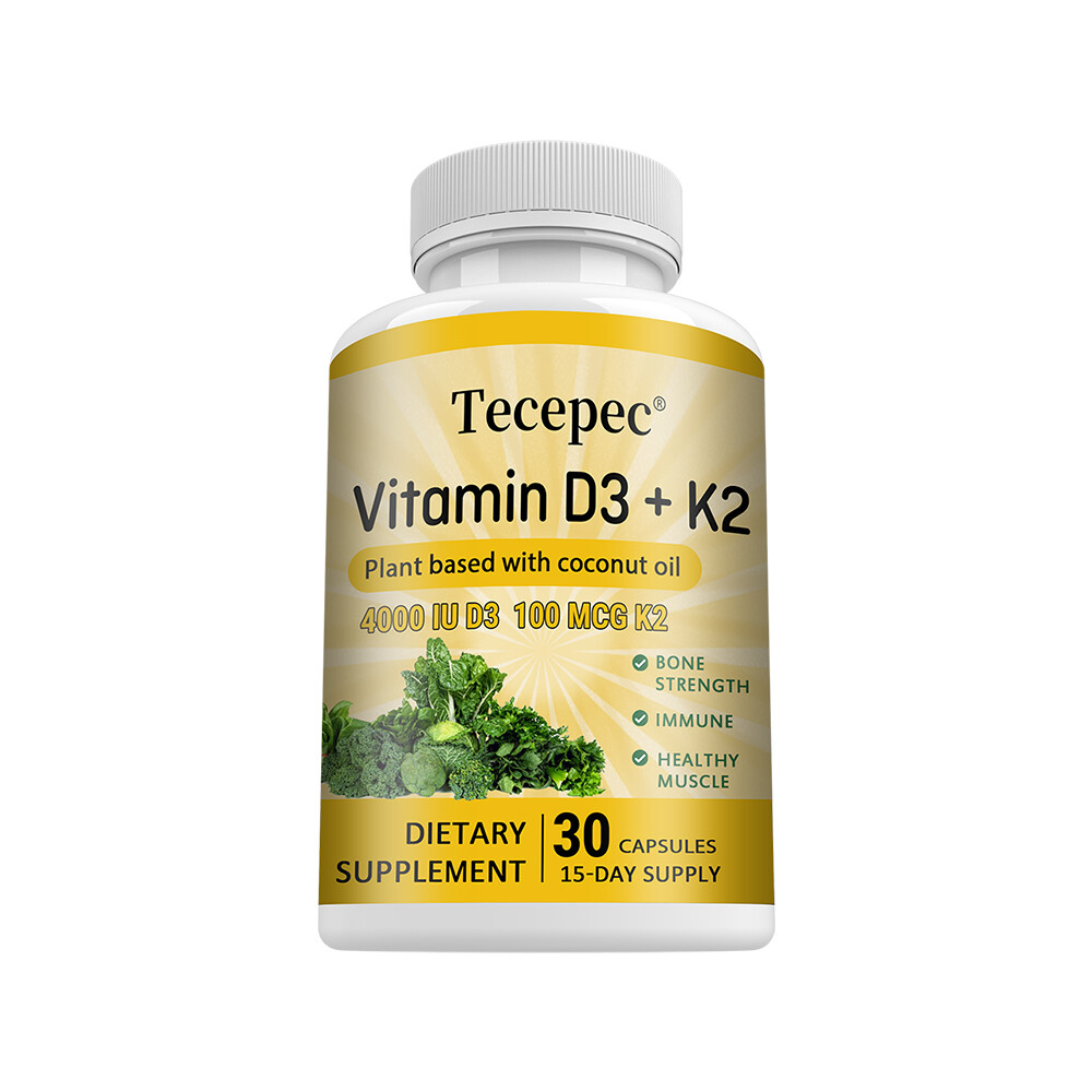 Vitamin D3 K2 Capsules Extra Strength D3 K2 Supplements with 4000 IU