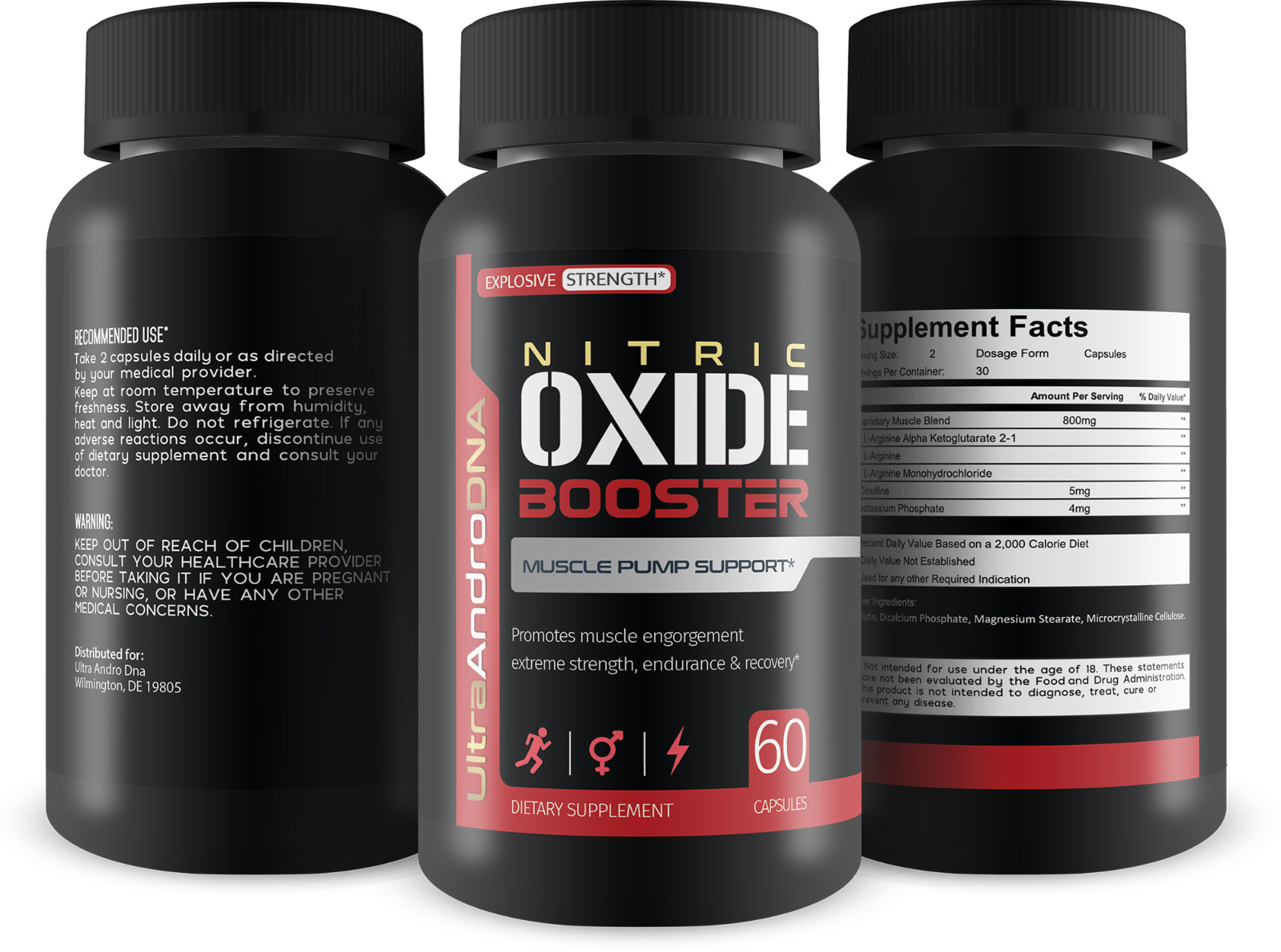 Nitric Oxide Booster – Ultra Andro Dna Muscle Pump Support – Increase Blood Flow