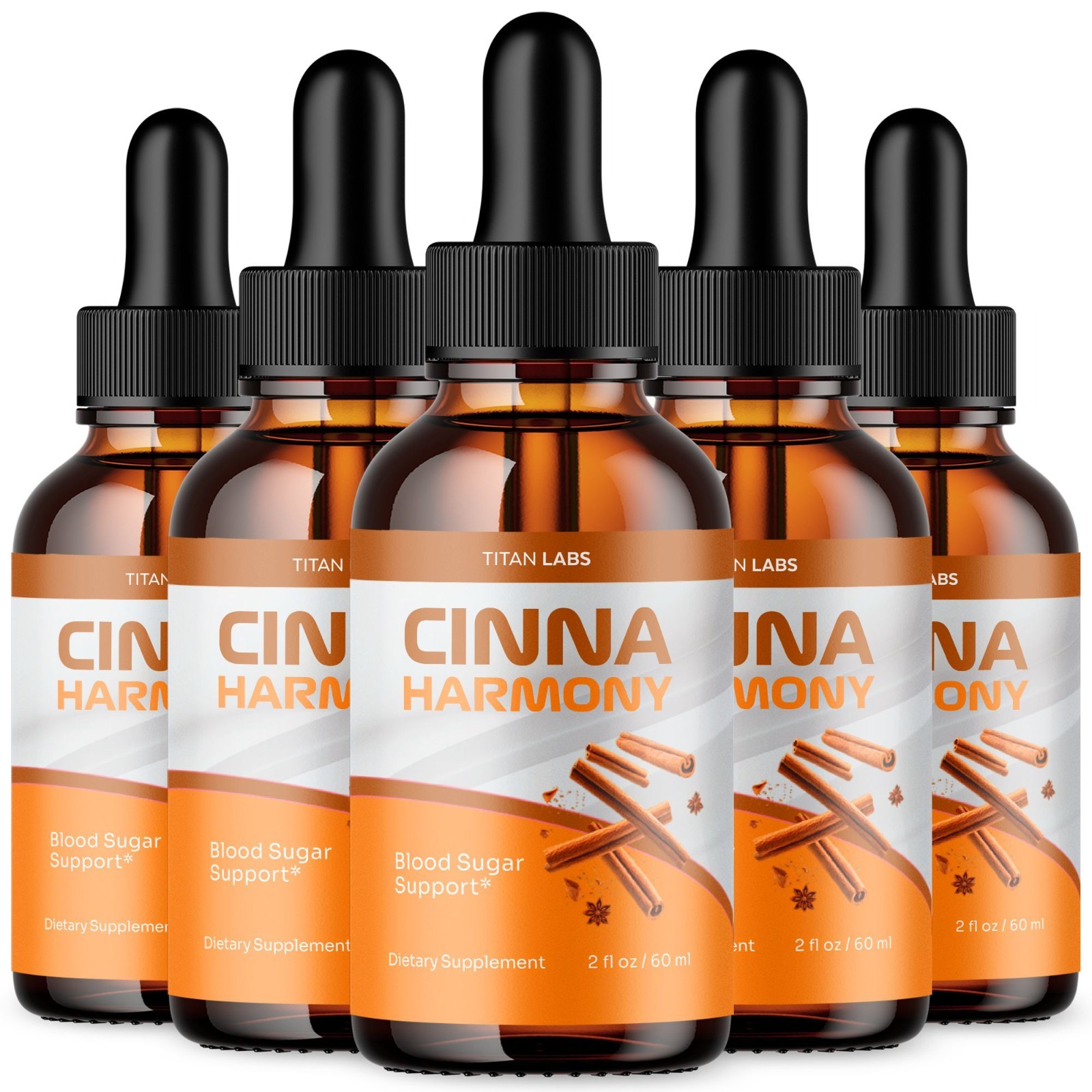 (5 Pack) Cinna Harmony Blood Support Drops CinnaHarmony Supplement 300 Servings