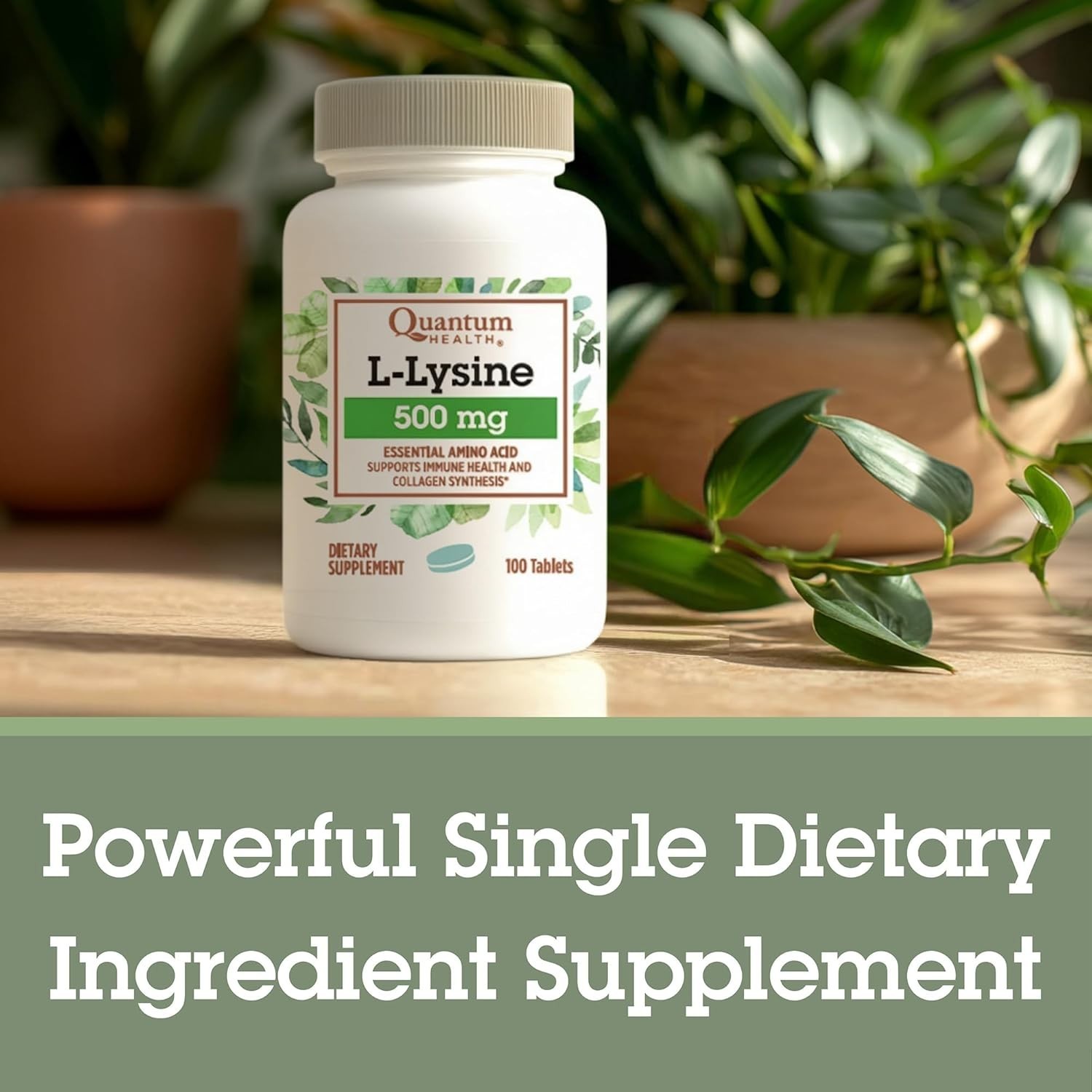 L-Lysine 500mg Essential Amino Acid Supplement Bone & Immune Health 100 Tablets