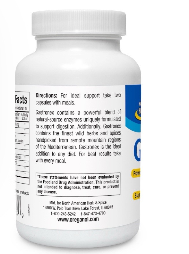 North America Herb & Spice Gastronex 90 Vegi Caps Supports A Healthy Exp 05/27