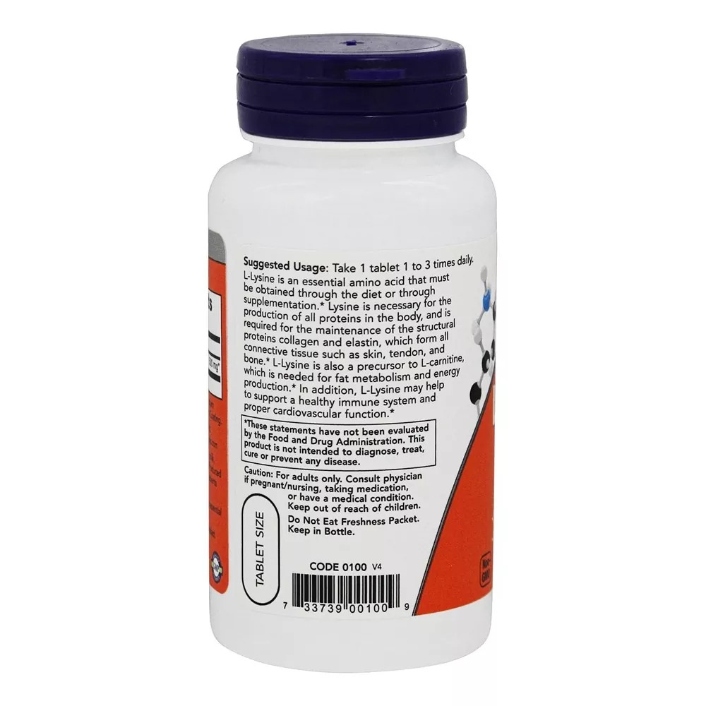 NOW Foods L-Lysine Vegetarian 500 mg., 100 Tablets