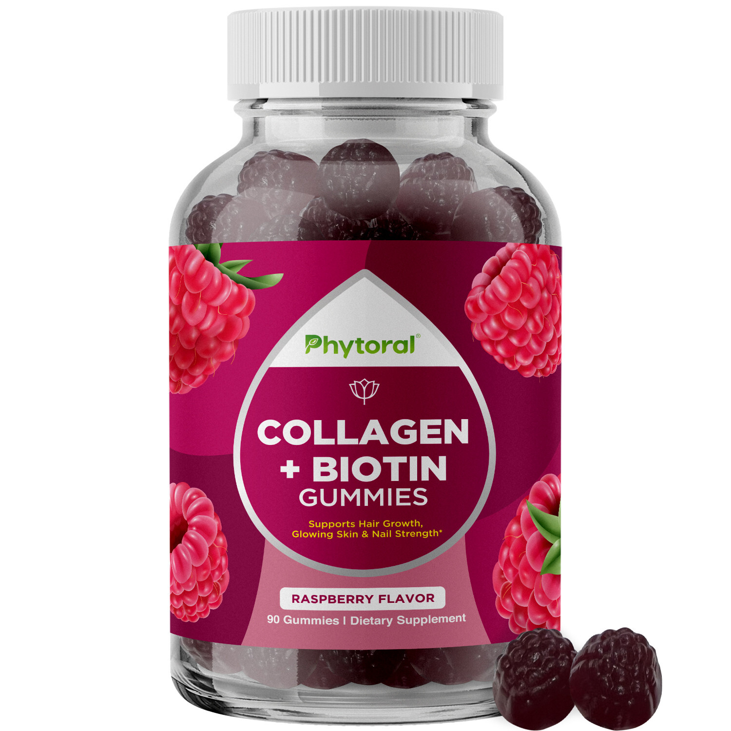 Phytoral Extra Strength Biotin & Collagen Gummies – Hair Skin Nails for Women