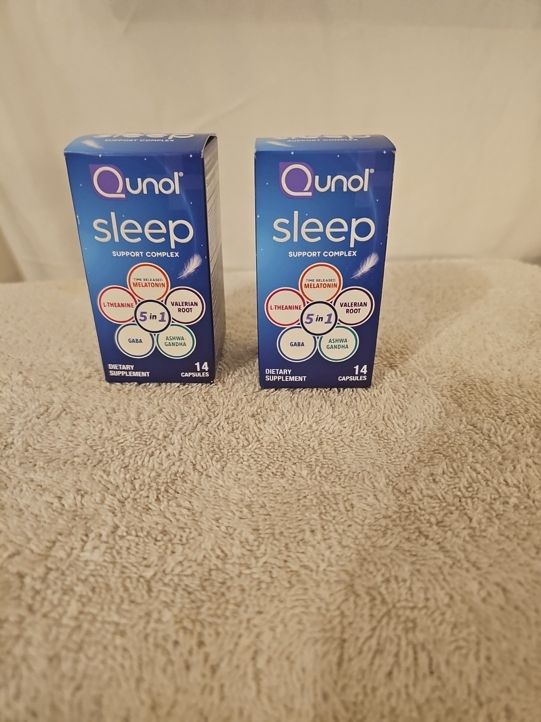 2x Qunol Sleep Support Dietary Supplement 14 CAPSULES Exp. 11/2026