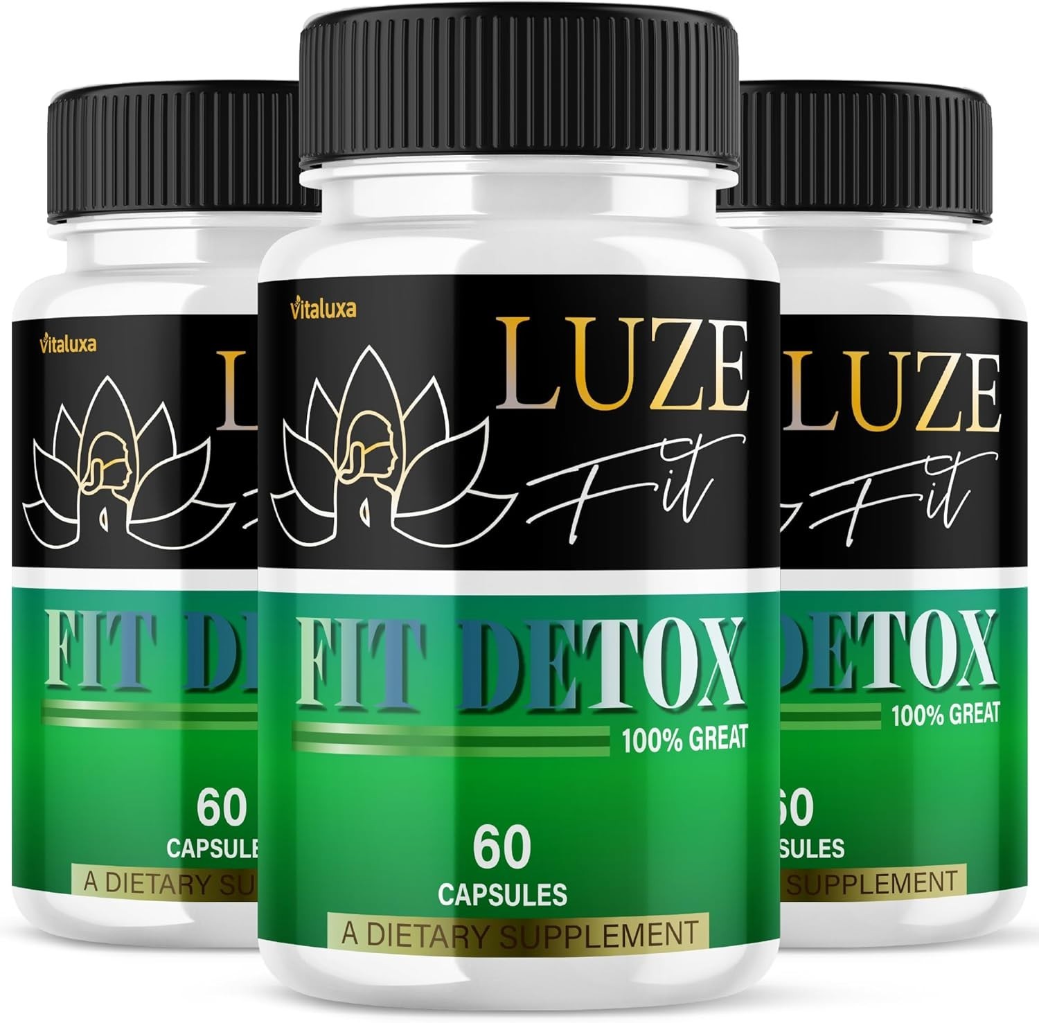 (3 Pack) Luze Fit Detox Pills, Detox Formula for Natural Weight (180 Capsules)