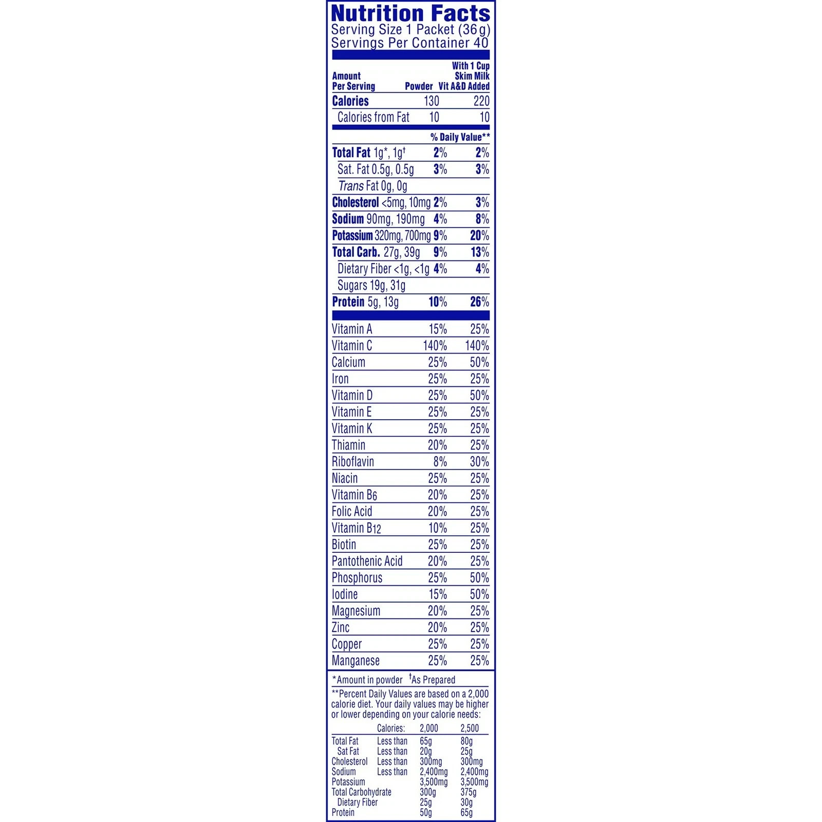 Nestle Carnation Breakfast Essentials Complete Nutritional Drink Chocolate 60 Ct