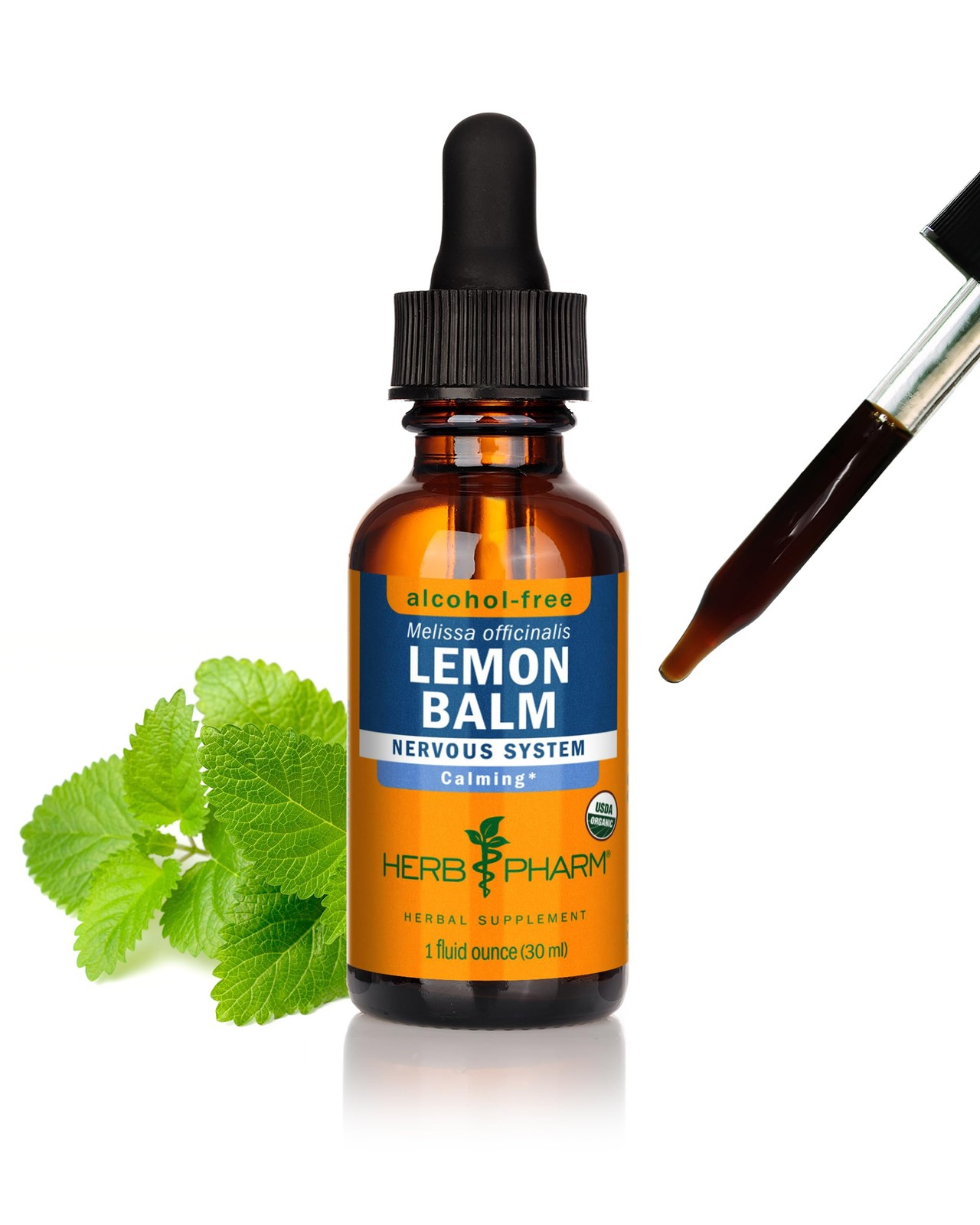 Herb Pharm Lemon Balm, Alcohol-Free: Certified Organic, Nervousness & Over-Excit