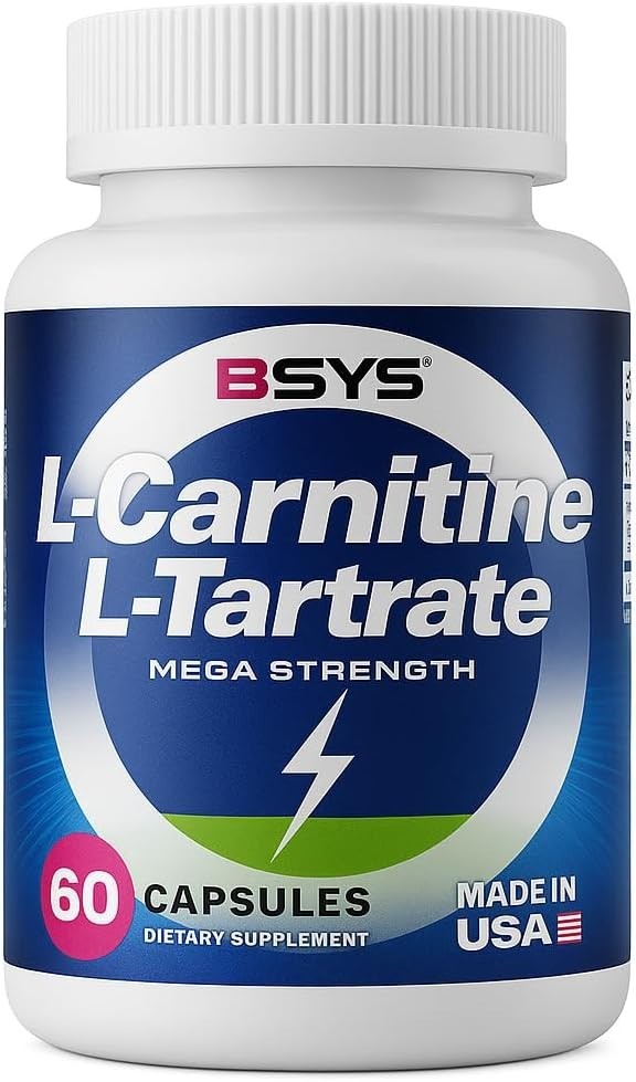 L-Carnitine for Adult, Fitness Exercise 60 Capsules 500 mg Energy Supplement