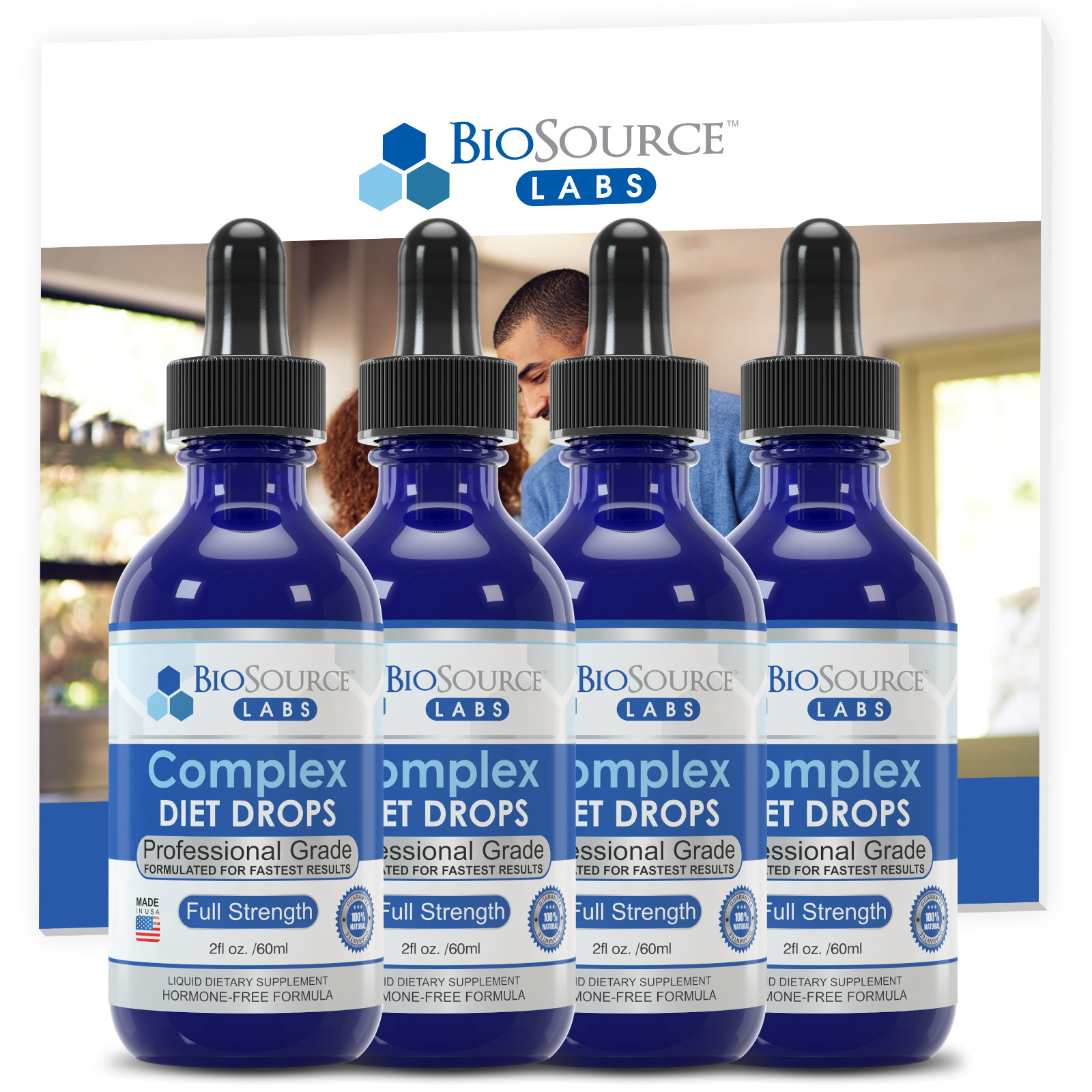 Complex Diet Drops – Natural Weight Management Drops Unisex 2 oz – Pack of 4