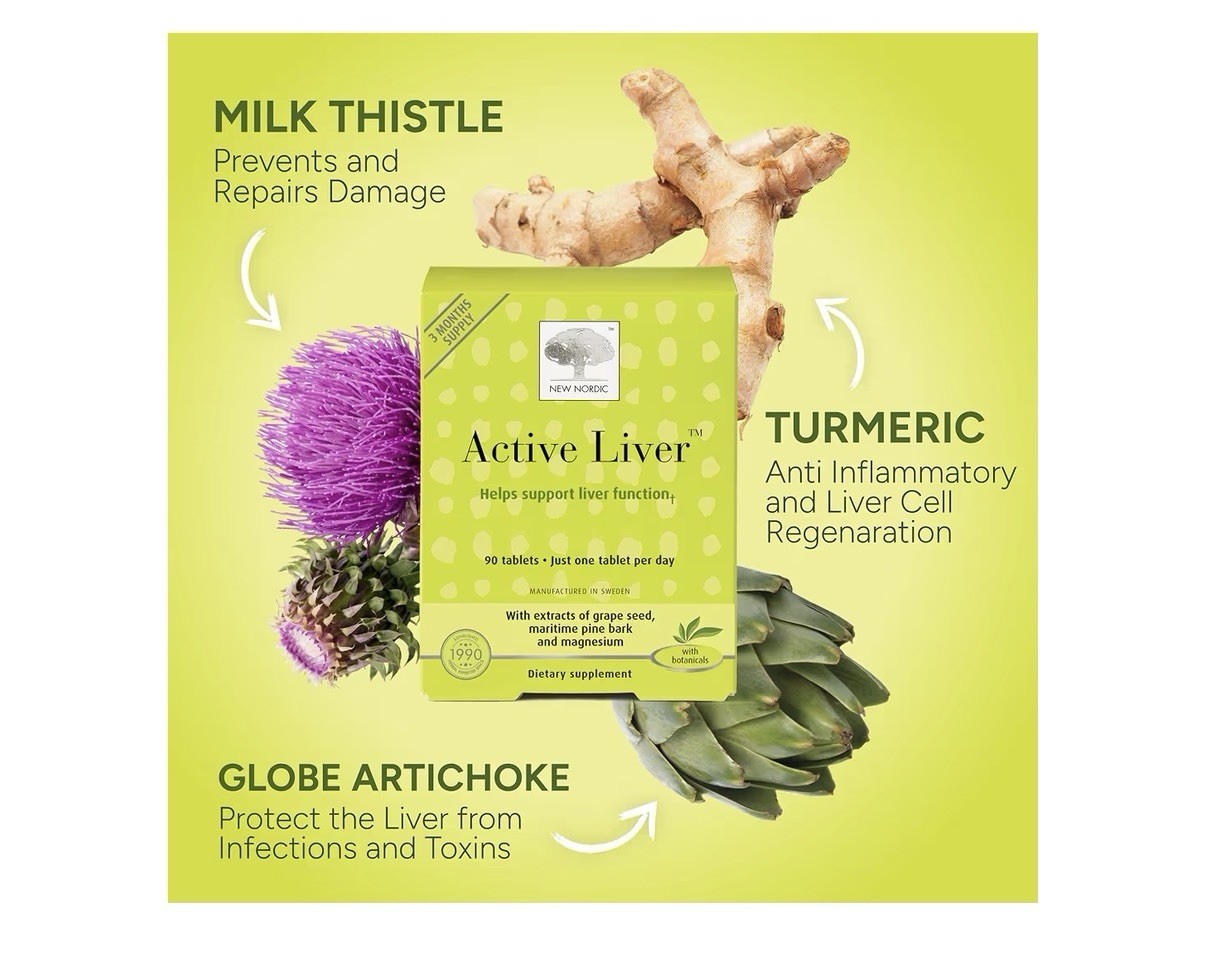 NEW NORDIC Active Liver Support Liver Function Promotes Healthier Liver 30Tablet