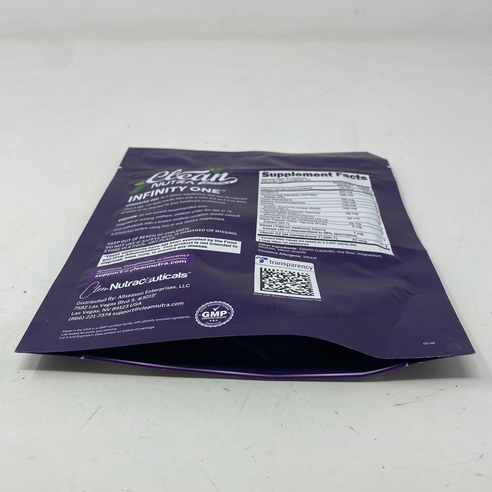 Clean Nutraceuticals Infinity One Urolithin-A NAD+, Purple, 60 Caps