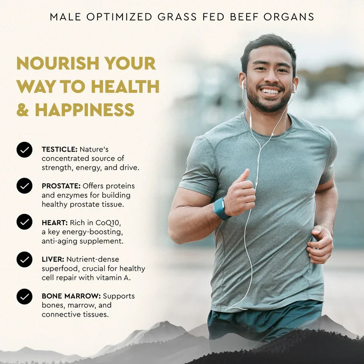 Ancestral Supplements MOFO Male Optimization Formula Grass Fed Organs 180 Caps