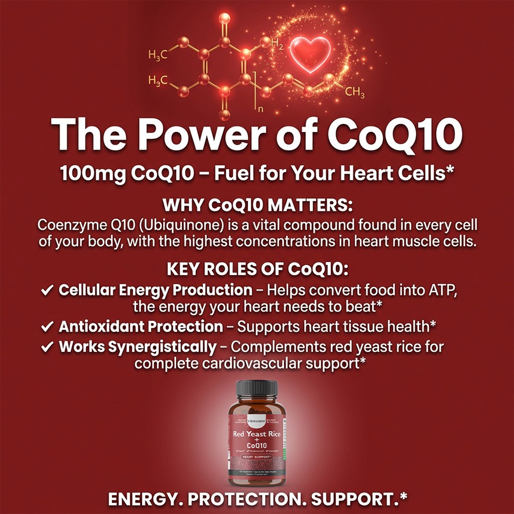 Coenzyme Q10-Ubiquinone 100mg for Heart &Cholesterol,Immune Health 30/60/120Caps