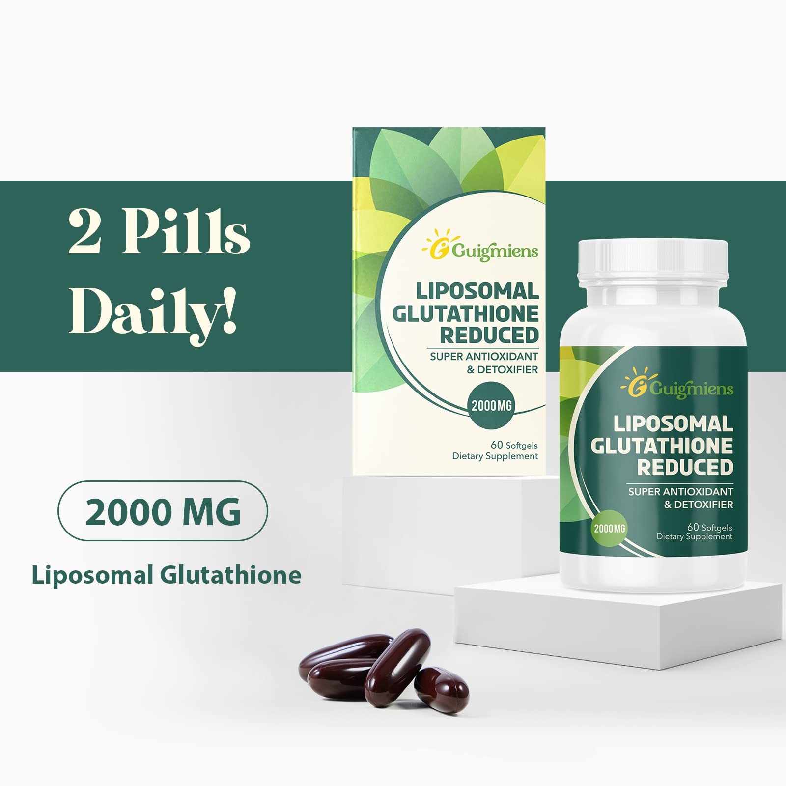 Liposomal Glutathione 2000 MG, Superior Absorption, 60 Count (Pack of 1)
