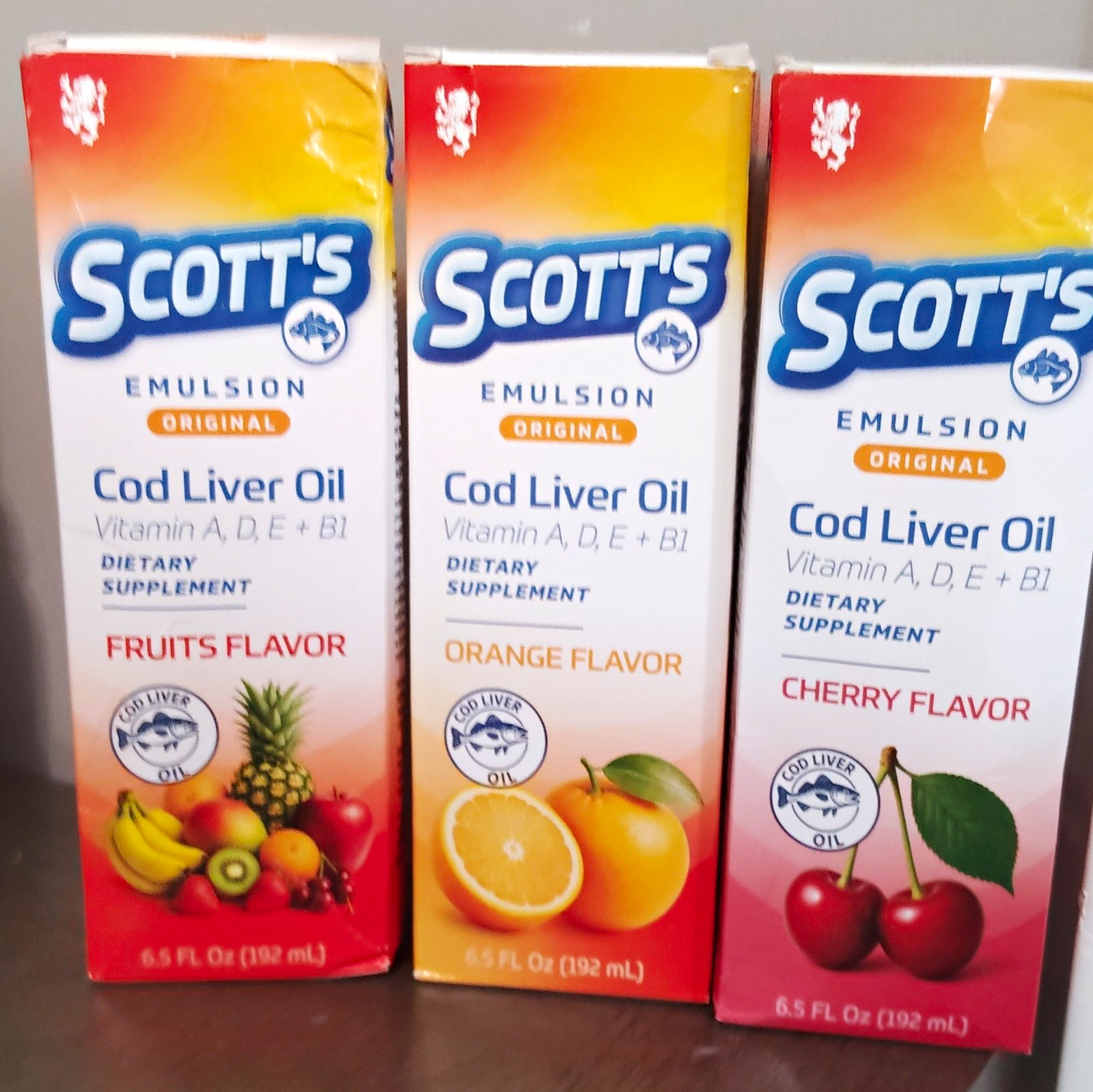 Scott’s Emulsion Original Cod Liver Oil Liquid Vitamins A D E + B1 6.5 fl oz