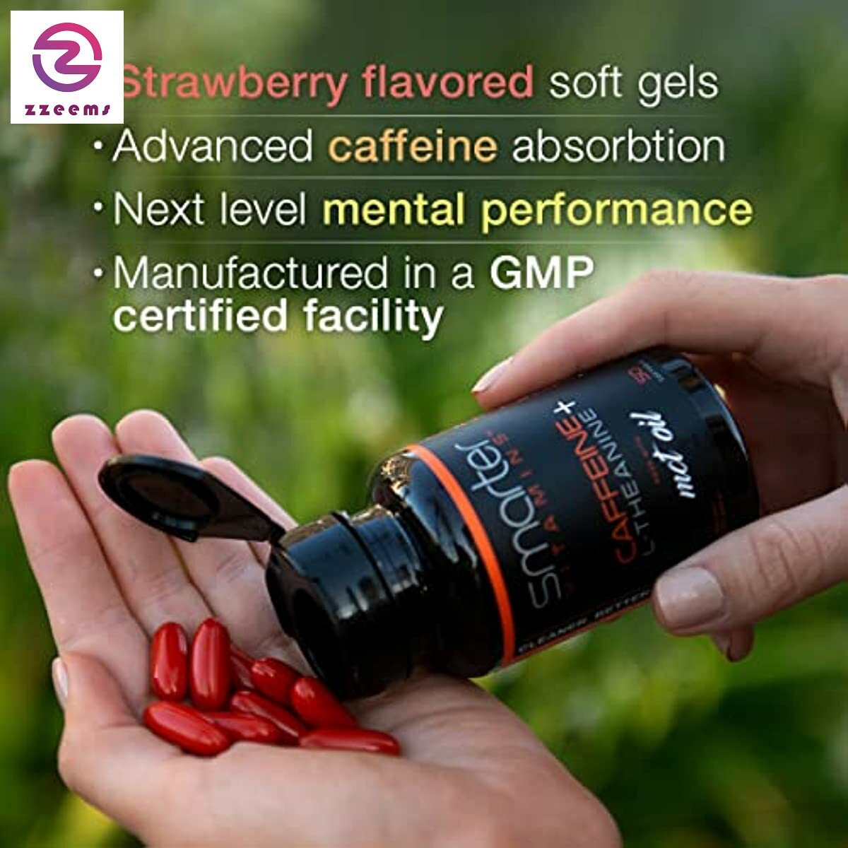 (3-Pack) 200mg Caffeine Pills with 100mg L-Theanine for Energy, Focus and Clarit