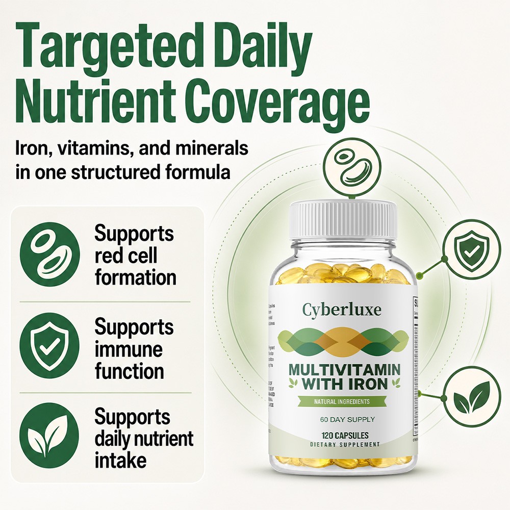 Multivitamin Caps,Full Spectrum Vitamins,Daily Energy & Immune Wellness,120Caps
