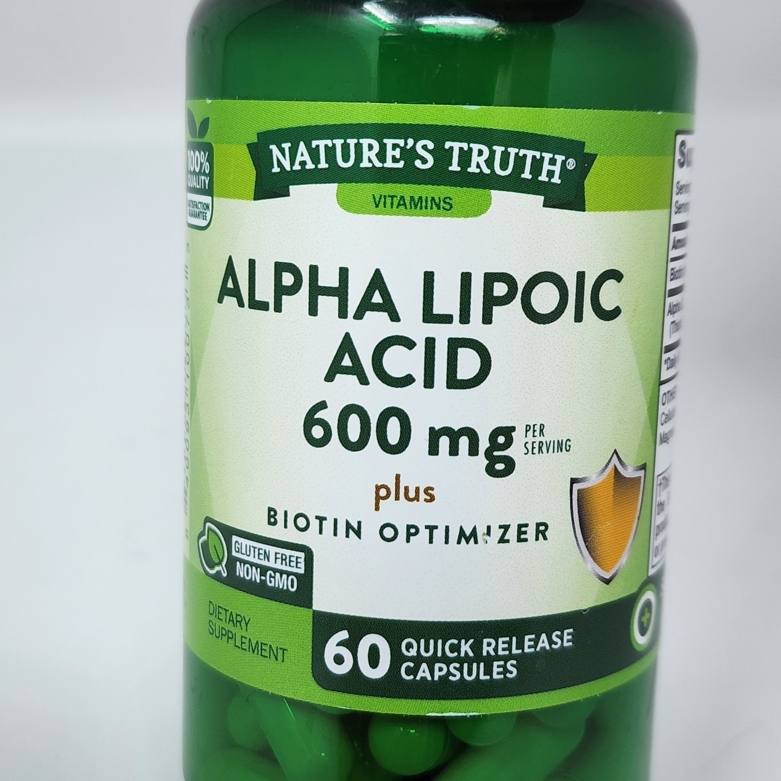 Nature’s Truth Alpha Lipoic Acid plus Biotin 60 Quick Release Capsules Exp 09/26