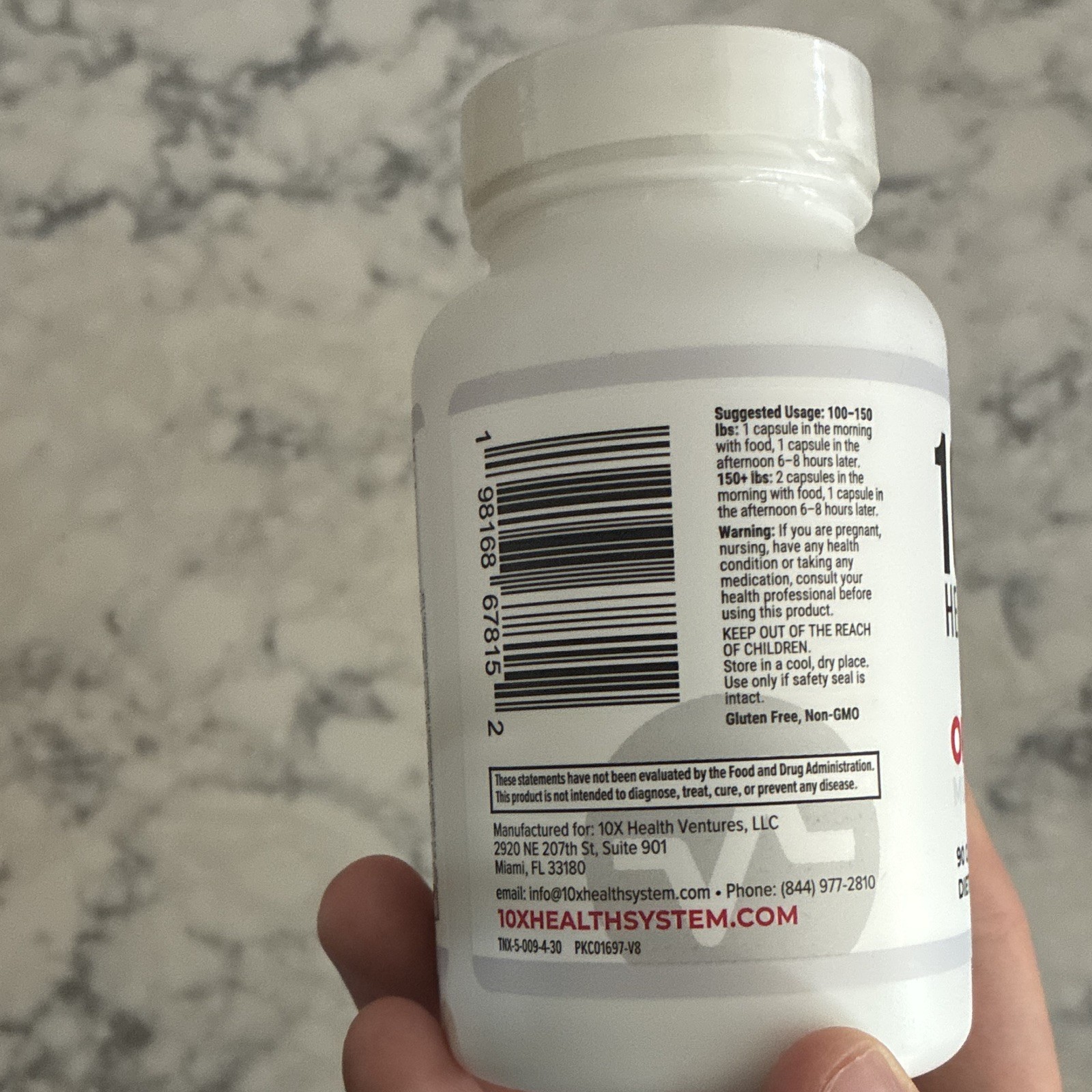 10X Health Optimize Multivitamin Capsules 90 Count Gluten-Free Non-GMO