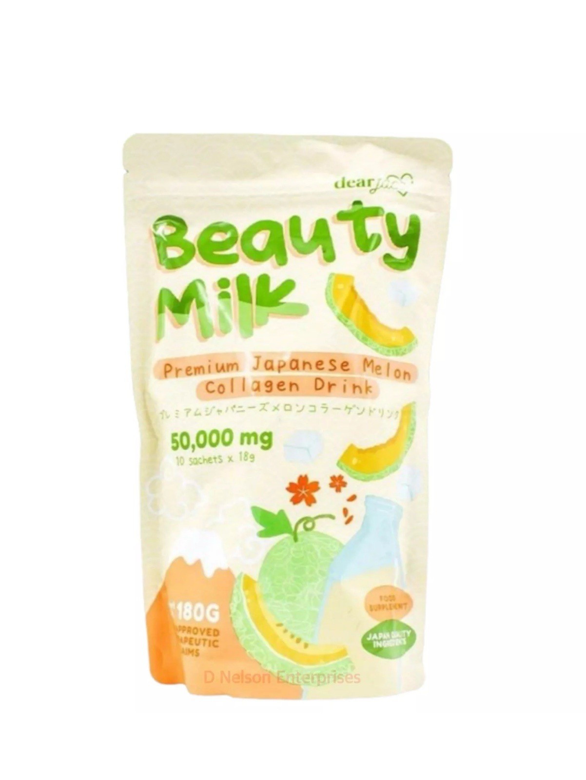 2 Packs Dear Face Beauty Milk Japanese Collagen STRAWBERRY & MELON Drink