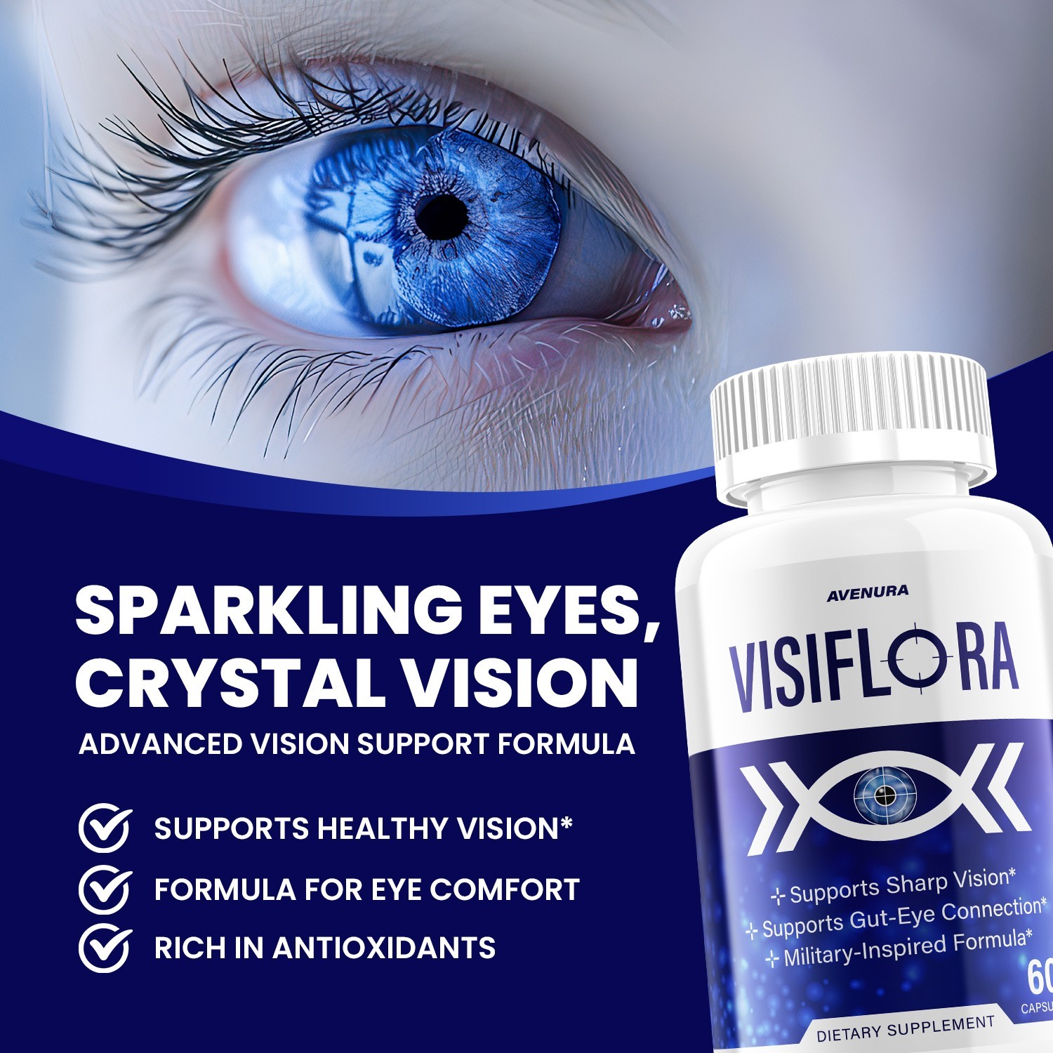 (5 Pack) Visiflora Eye Support Supplement – Visi Flora Capsules Advanced Formula