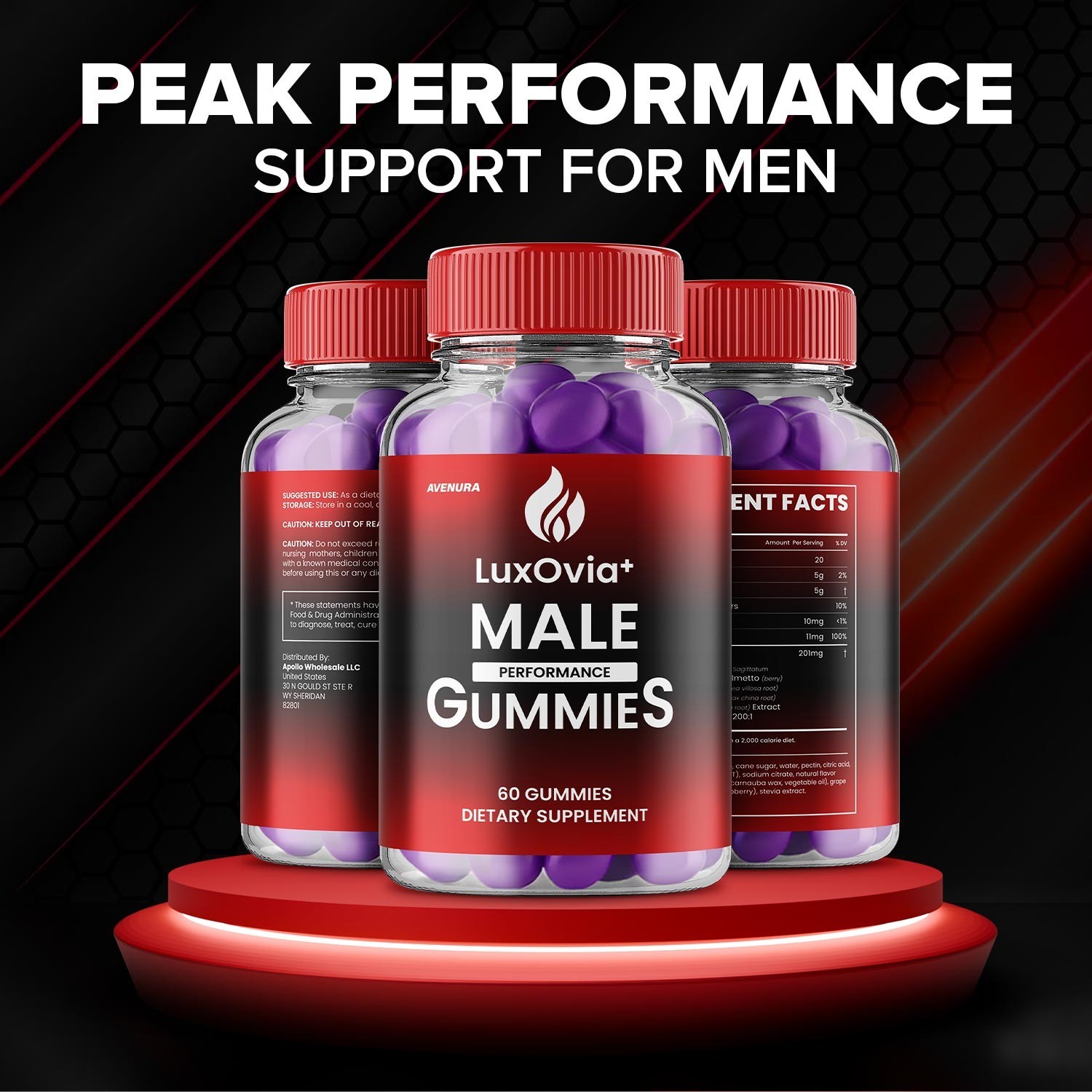 (5 Pack) LuxOvia Gummies for Men – Lux Ovia Gummy Natural Blend Vitamins