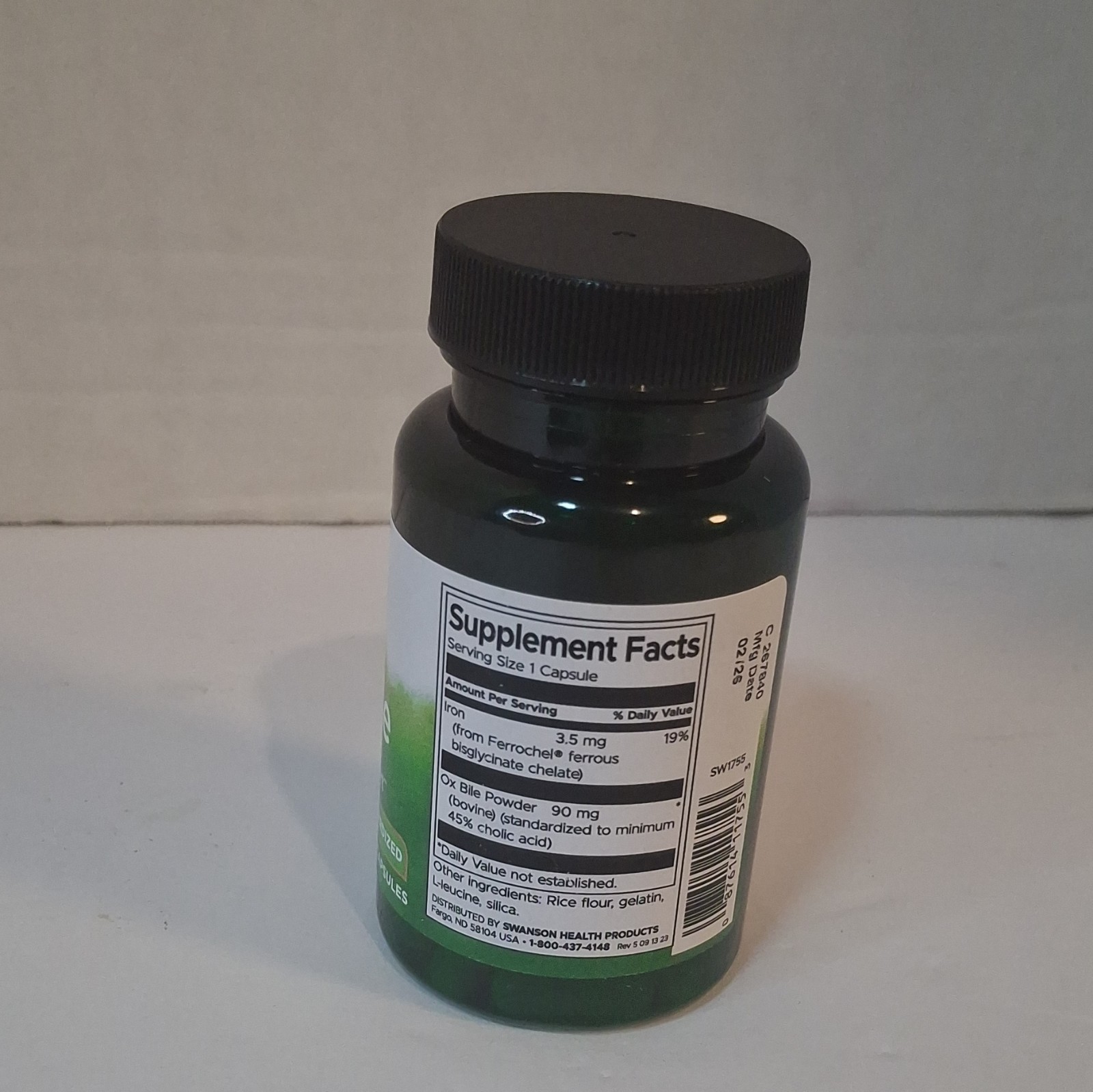 Swanson Digestive Support Ox Bile 90 mg Standardized Capsules 60 Count