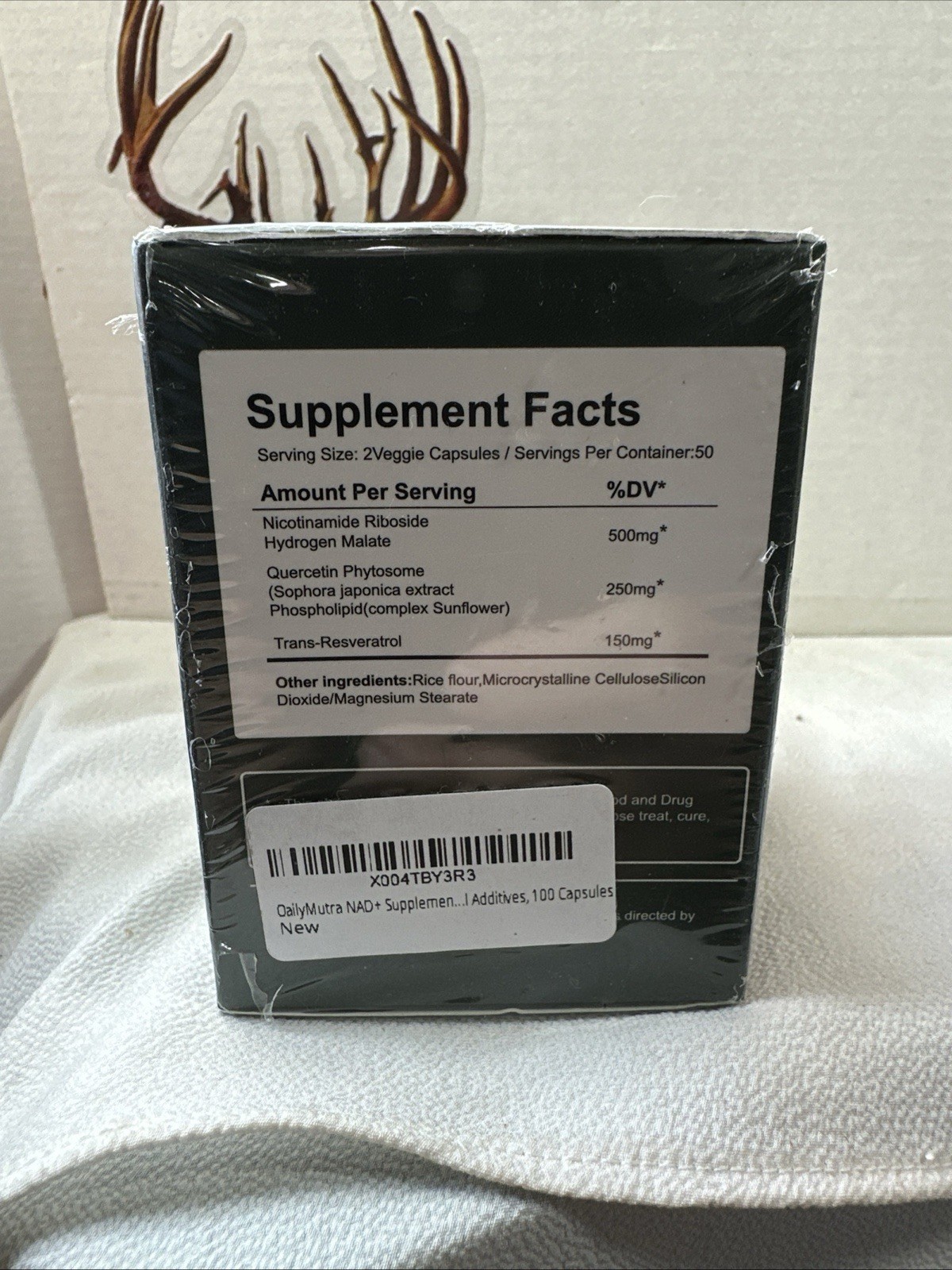 OailyMutra NAD+ Liposomal 900mg 100 Vegan Gluten-Free Capsules Adult Supplement