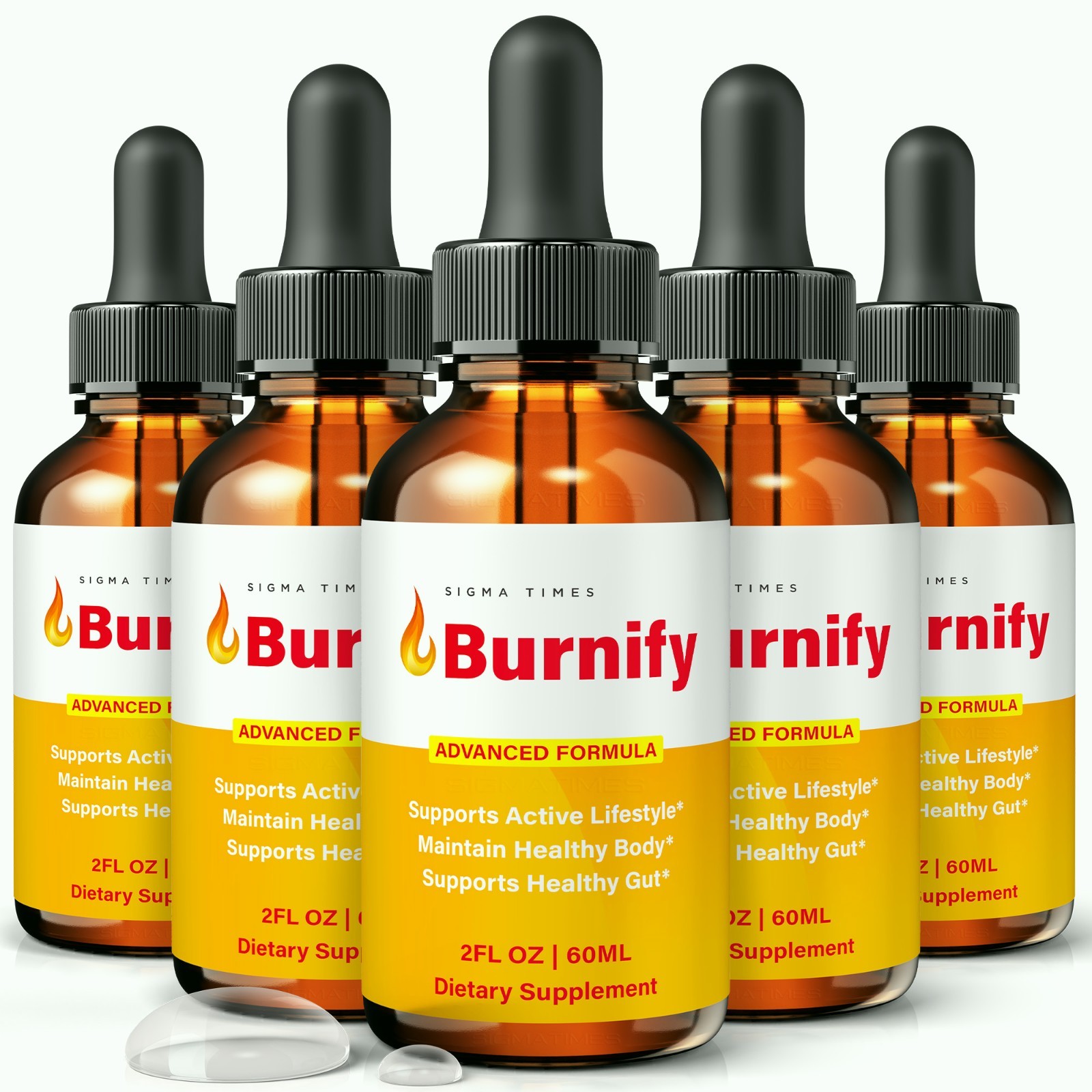 Burnify Drops – Metabolism, Energy & Weight Loss Support Supplement – 5 Pack