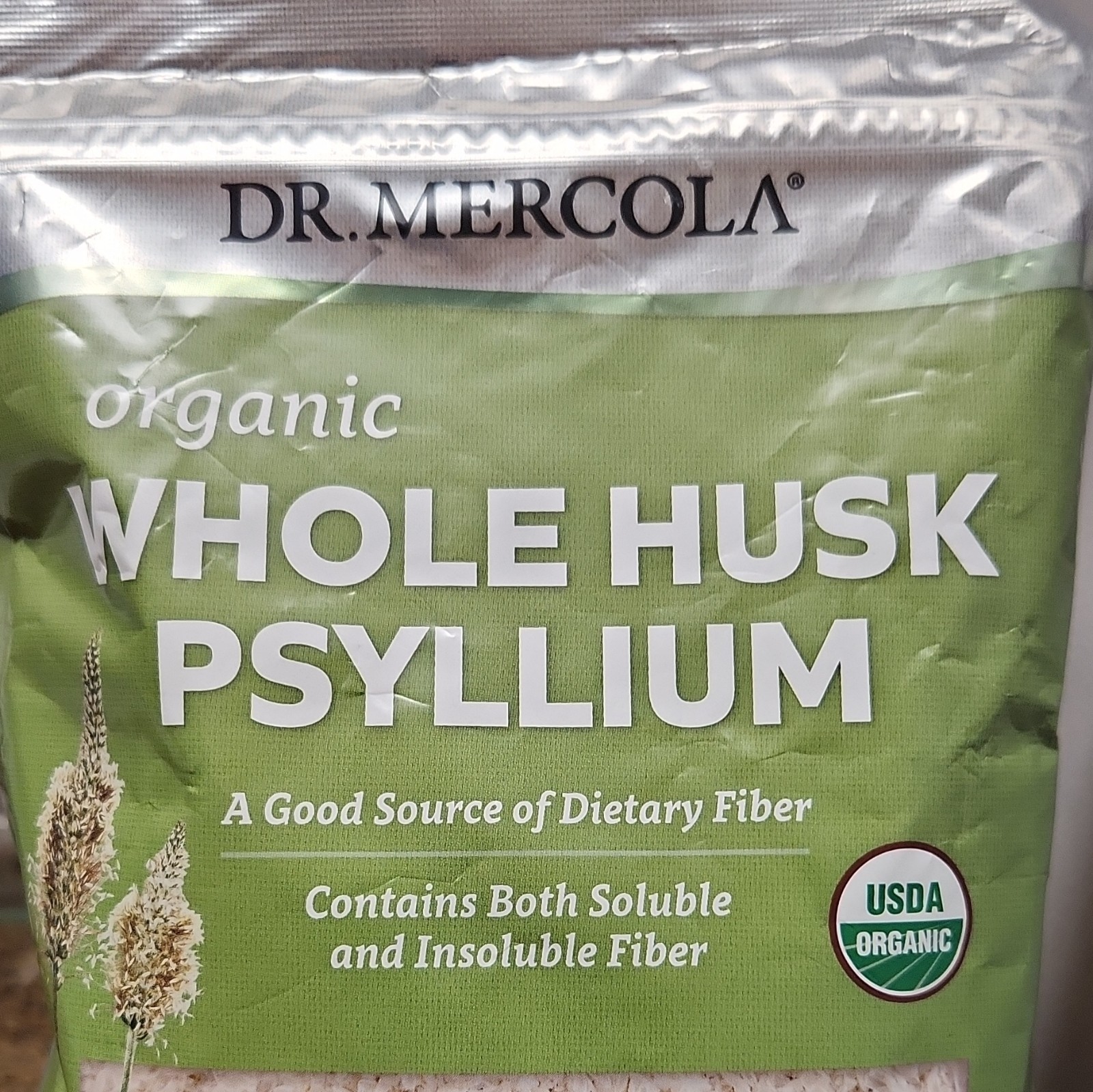 Dr. Mercola USDA Organic Whole Husk Psyllium Fiber Digestive Support Powder
