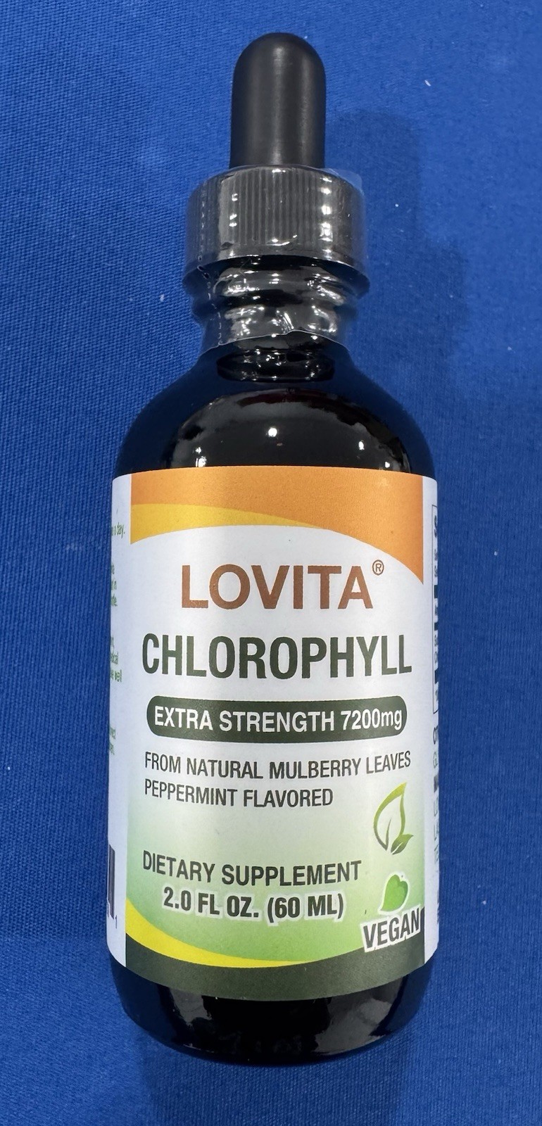 Lovita Chlorophyll Liquid Extra Strength Vegan Peppermint Drops 2 fl oz (60mL)