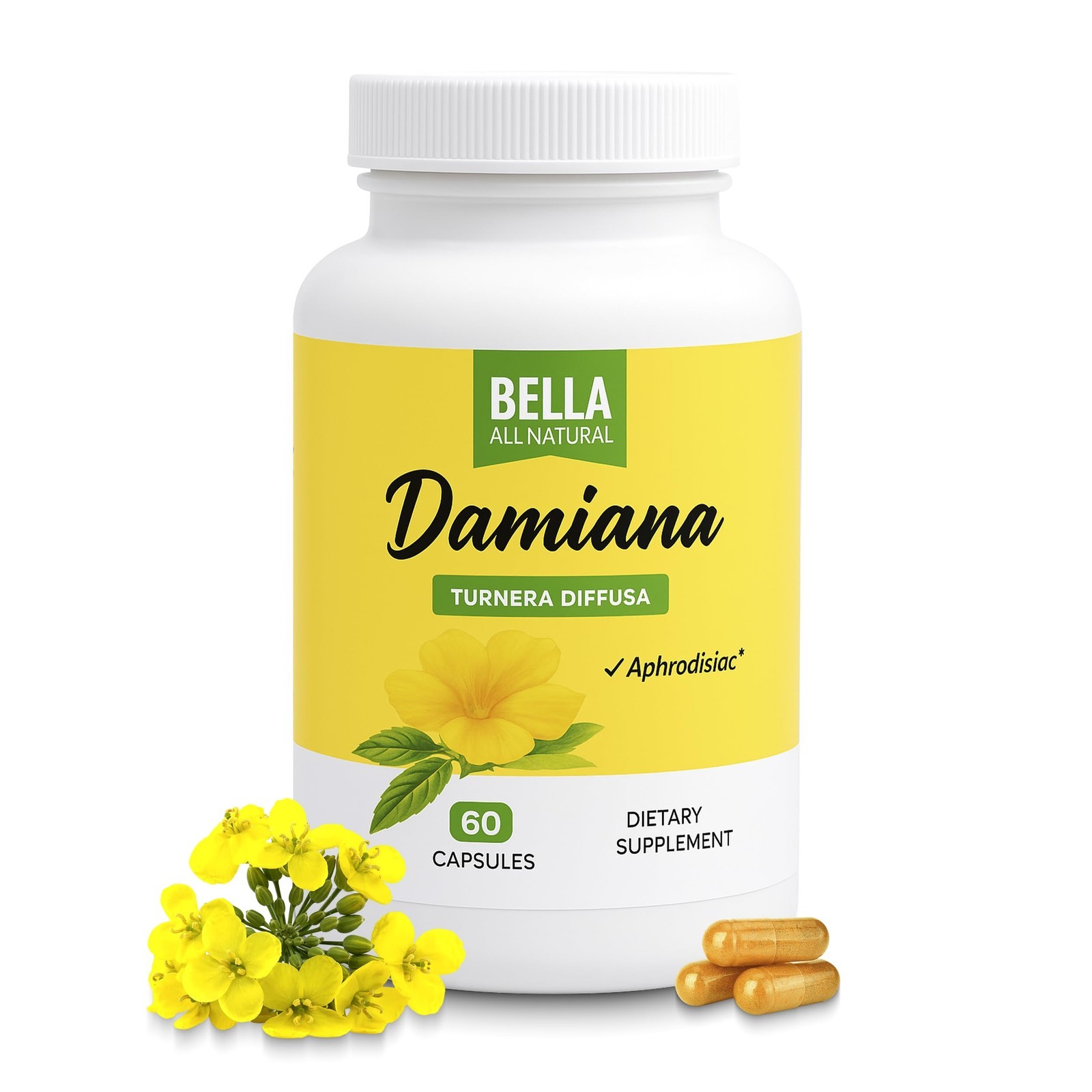 Damiana Leaf Capsules 180 Count 3 Pack Turnera Diffusa Herbal Supplement