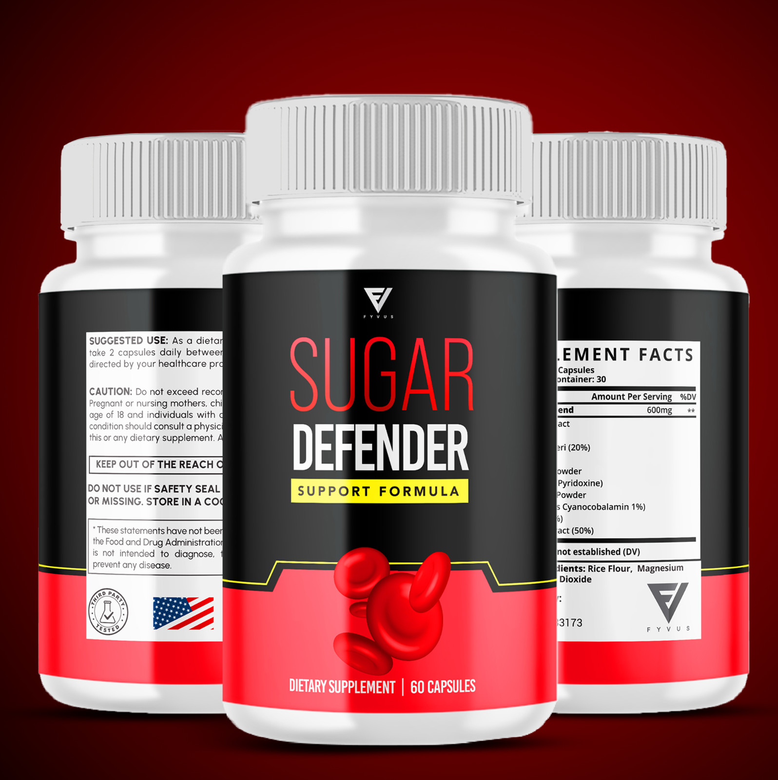 (5 Pack) Sugar Defender Blood Sugar Support Capsules Reviews (300 Capsules)