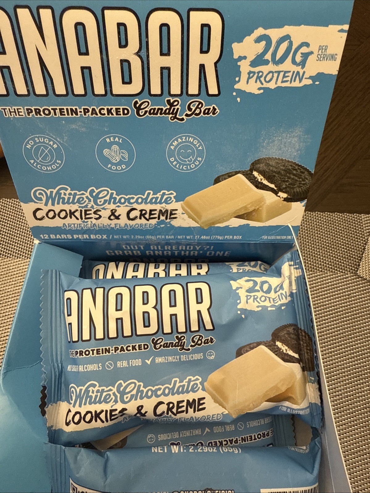 Anabar Cookies and Cream 12 Protein Bars Final Boss Performance 21 Grams