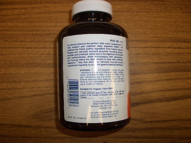 American Health Original Papaya Enzyme Chewable 600 Tablets Exp 7/2027