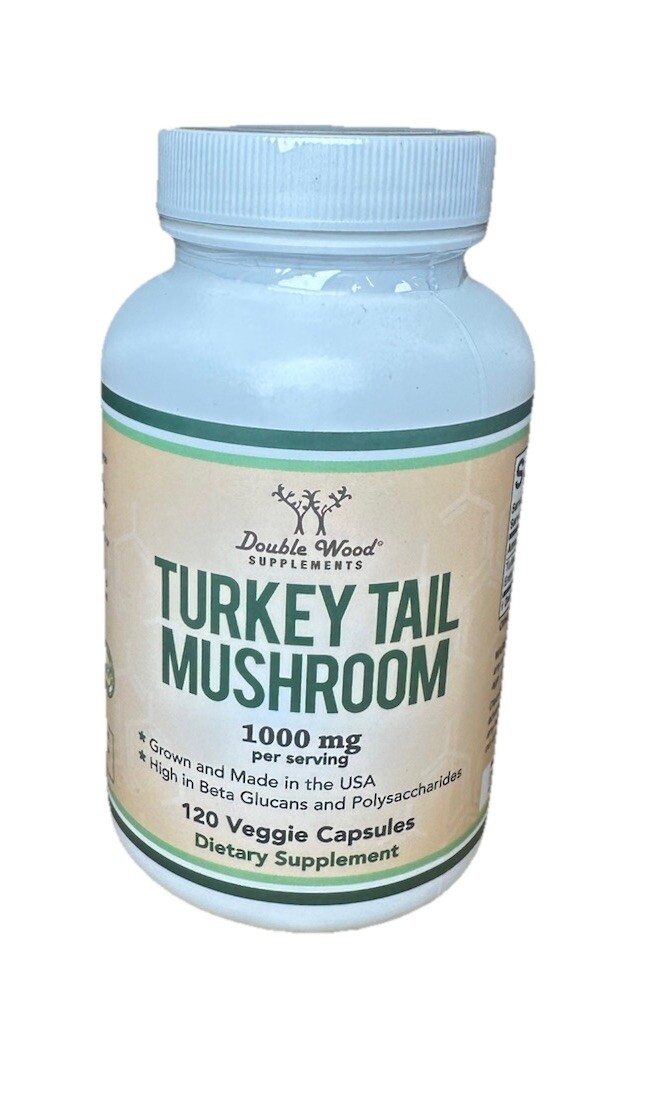 Double Wood Supplements Turkey Tail Mushroom 1000mg 120 Capsules Exp 04/2026