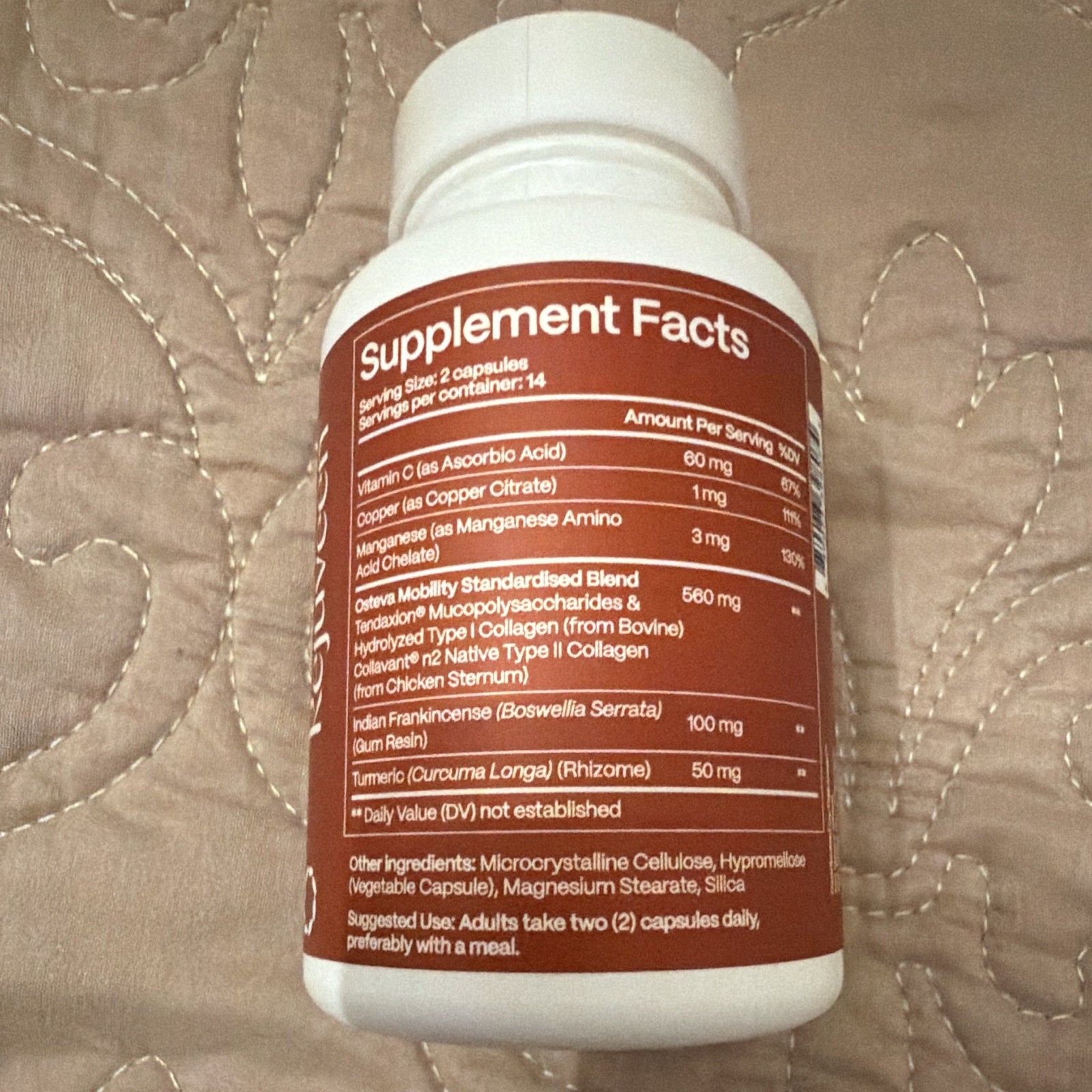 Osteva Collagen Joint Support Capsules w/ Boswellia Turmeric, 28 Veggie