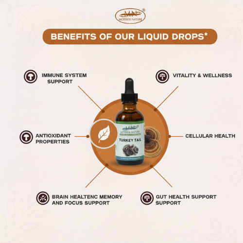 Mother Nature Turkey Tail Immune System Dietary Supplements – 60 ML