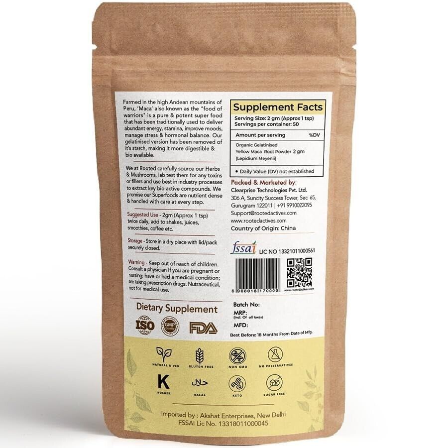 Maca Root Powder 100gm for Boost Energy Male Enhancement & Performance Vitality