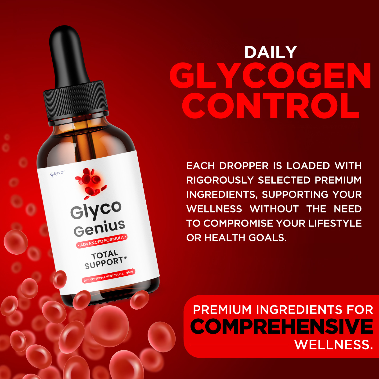 (1 Pack) Glyco Genius Blood Support Drops Advanced Vitamin Supplement 2ML