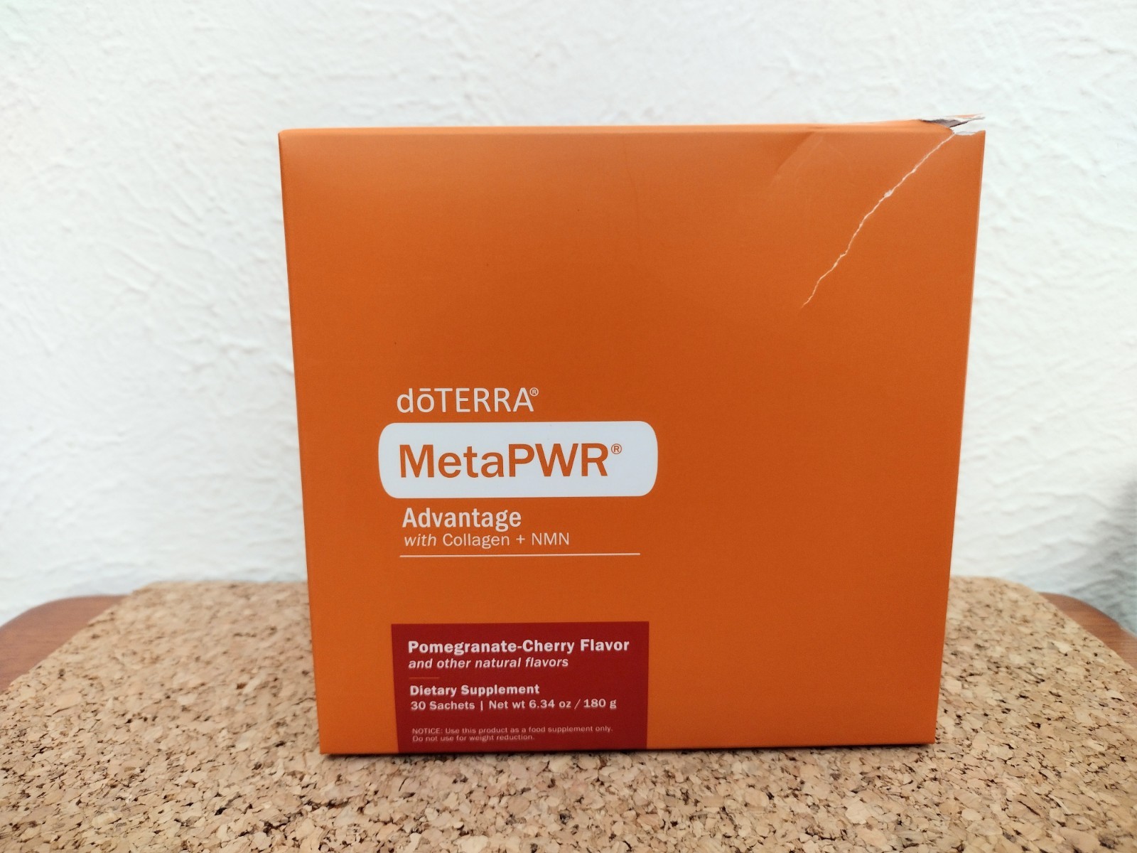 doTERRA MetaPWR Advantage Pomegranate-Cherry 30 Sachets Exp 2027 Damaged Box