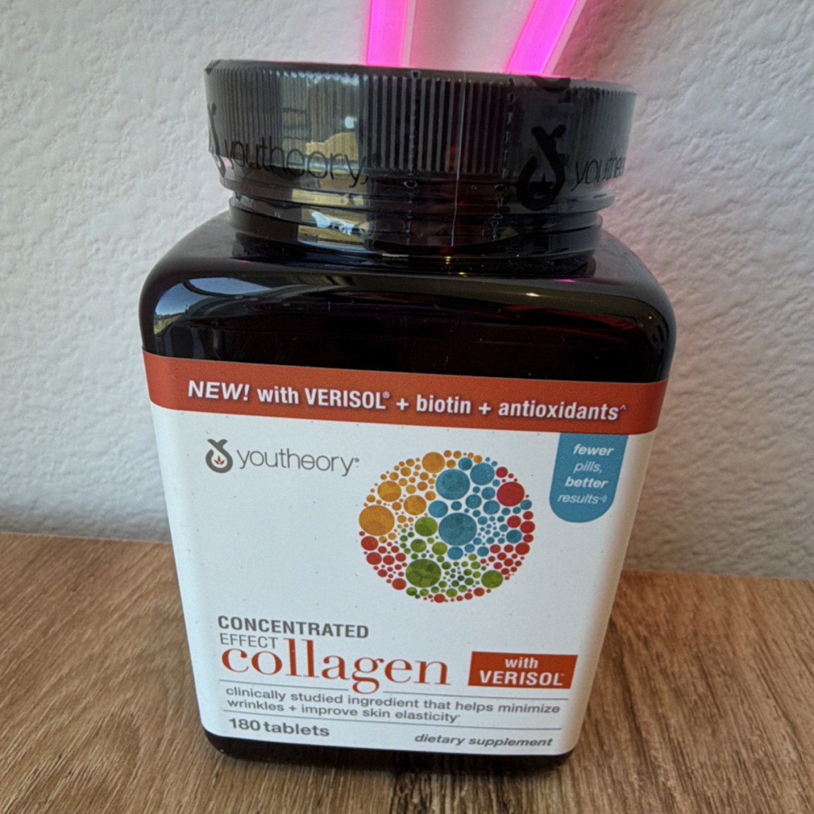 Youtheory Collagen VERISOL Biotin Vitamin C Gluten Free Unflavored 180 Tablets