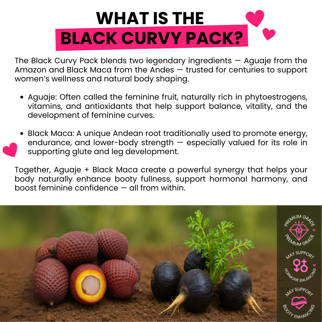 BIG BUTT GROWING: Aguaje + Black Maca ROOT PILLS, MAXIMIZE your BOOTY SIZE FAST!