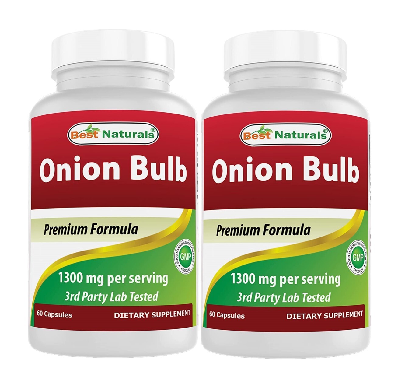 2 Pack Best Naturals Onion Dried Bulb 1300mg per Serving 60 Capsules