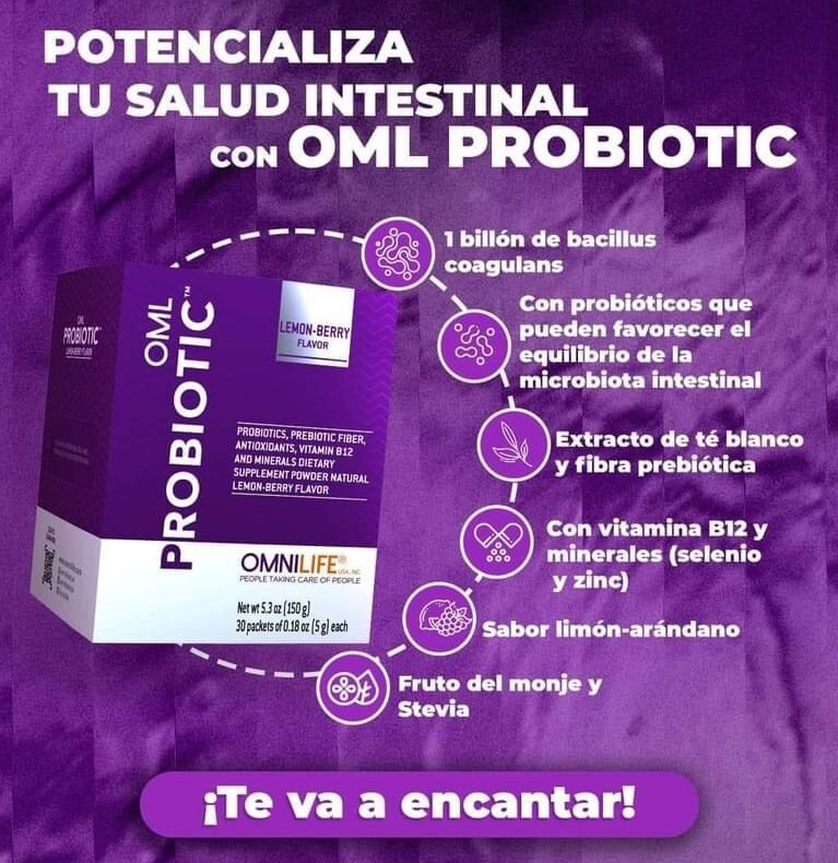 oml Probiotic Caja Con 30 Sobres savor Limon Berry Suplemento natural original