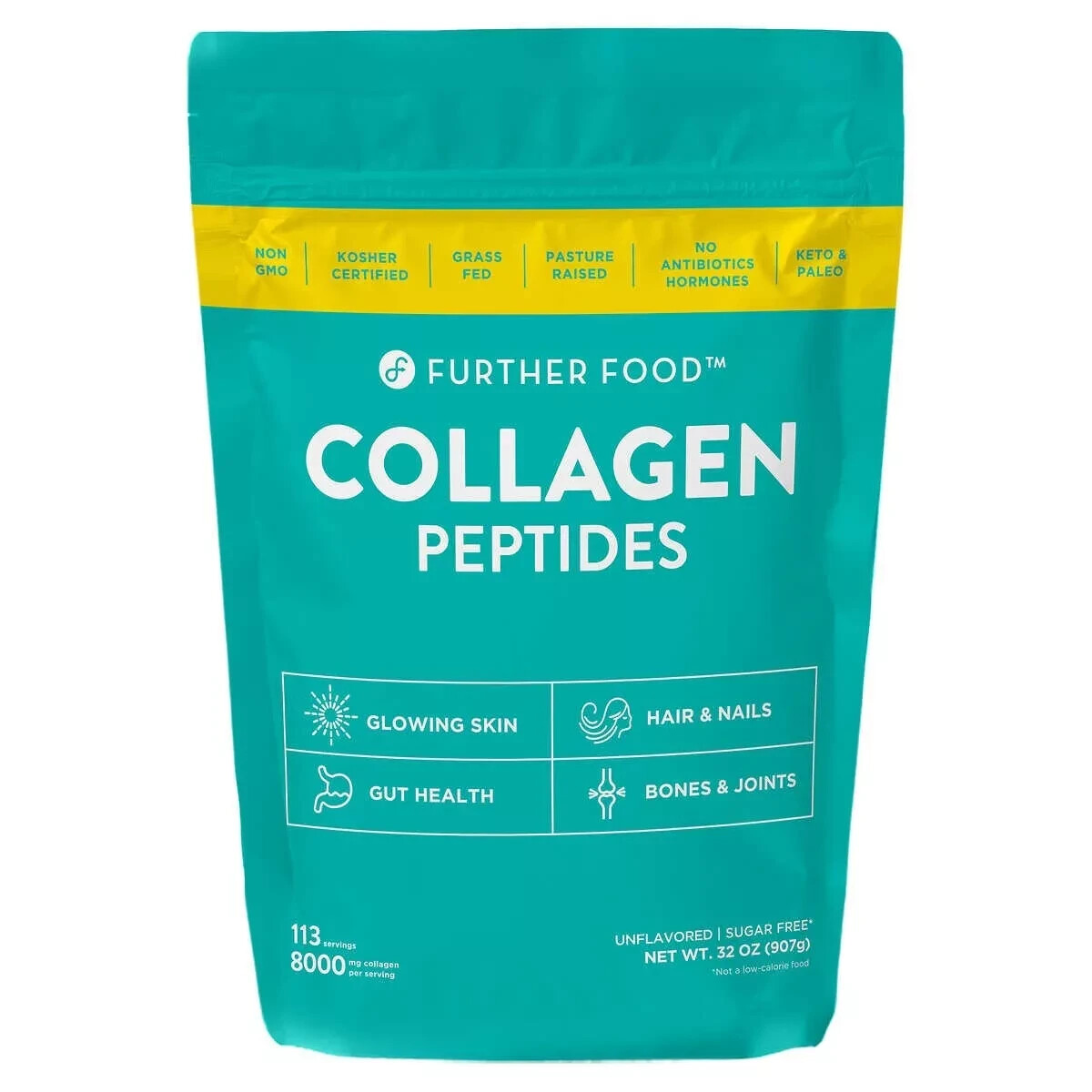 Further Food Grass-Fed Collagen Peptides Powder, Unflavored 32.0 oz 113 Servings